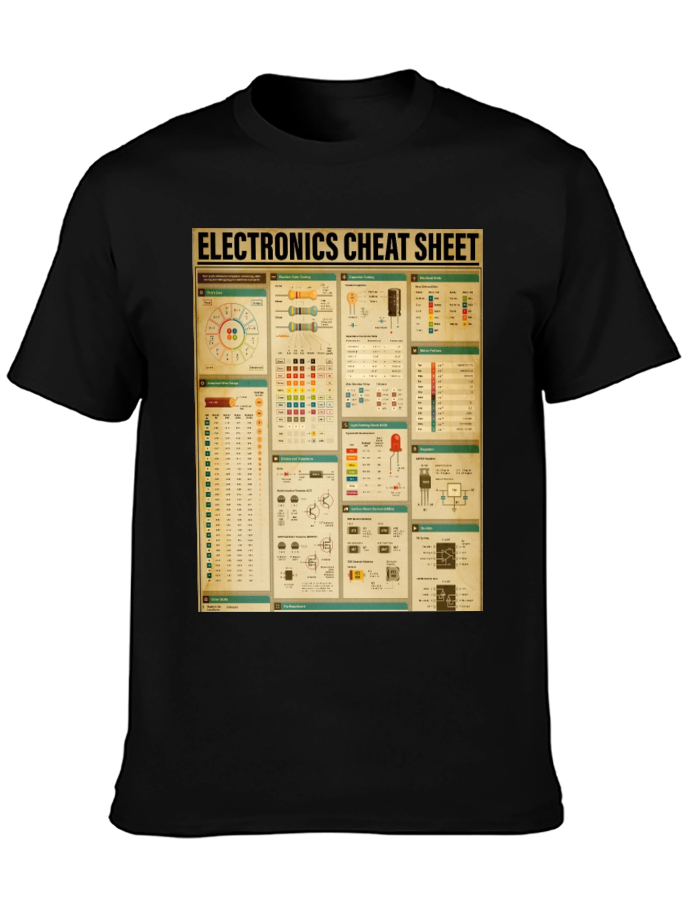 Electronics Cheat Sheet Graphic Tee
