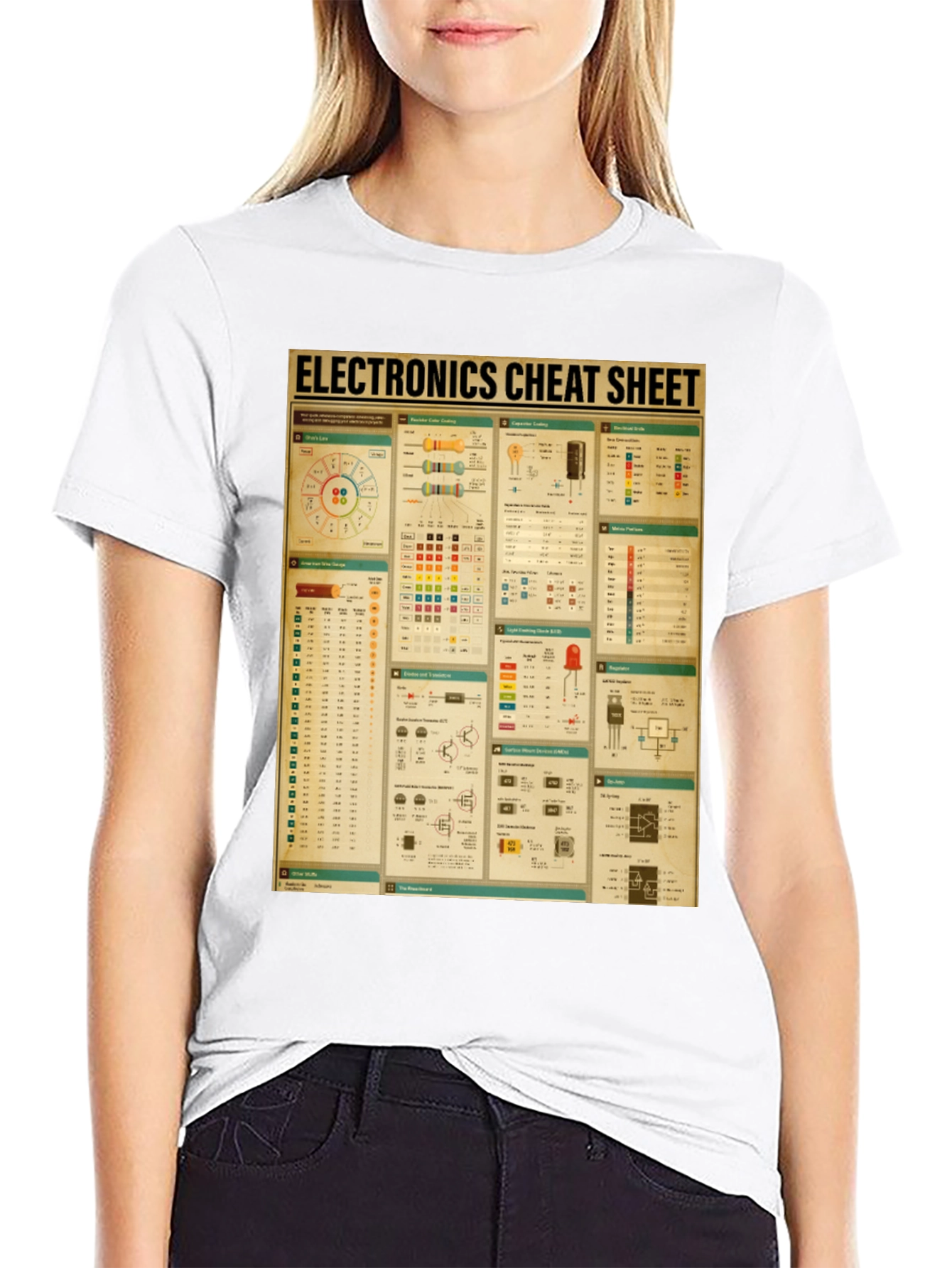 Electronics Cheat Sheet Graphic Tee