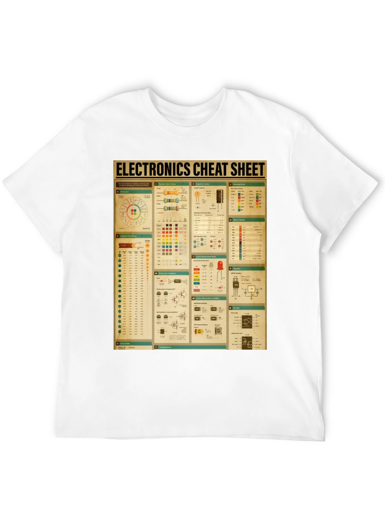 Electronics Cheat Sheet Graphic Tee