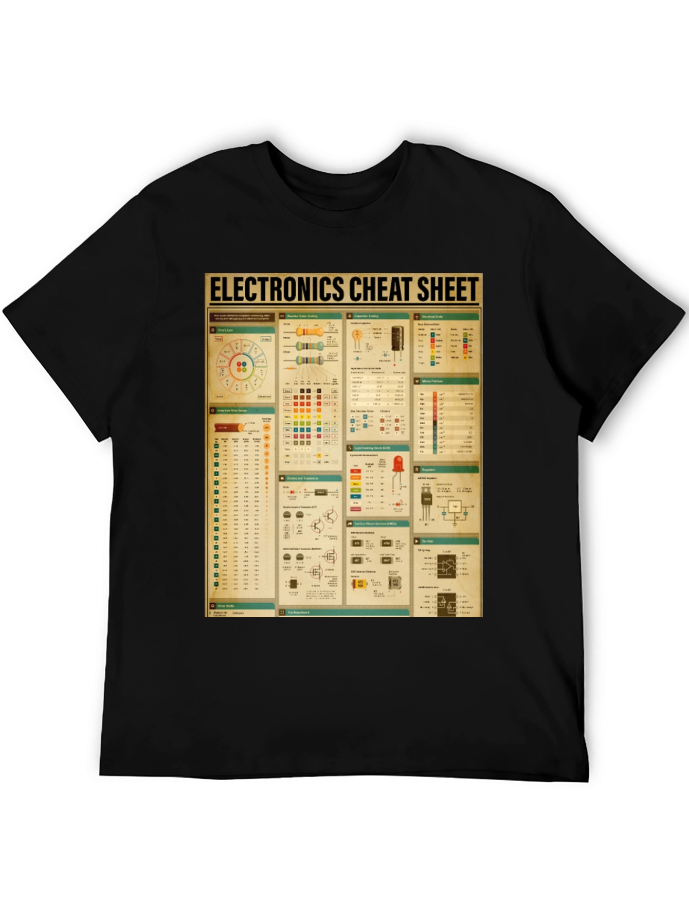 Electronics Cheat Sheet Graphic Tee