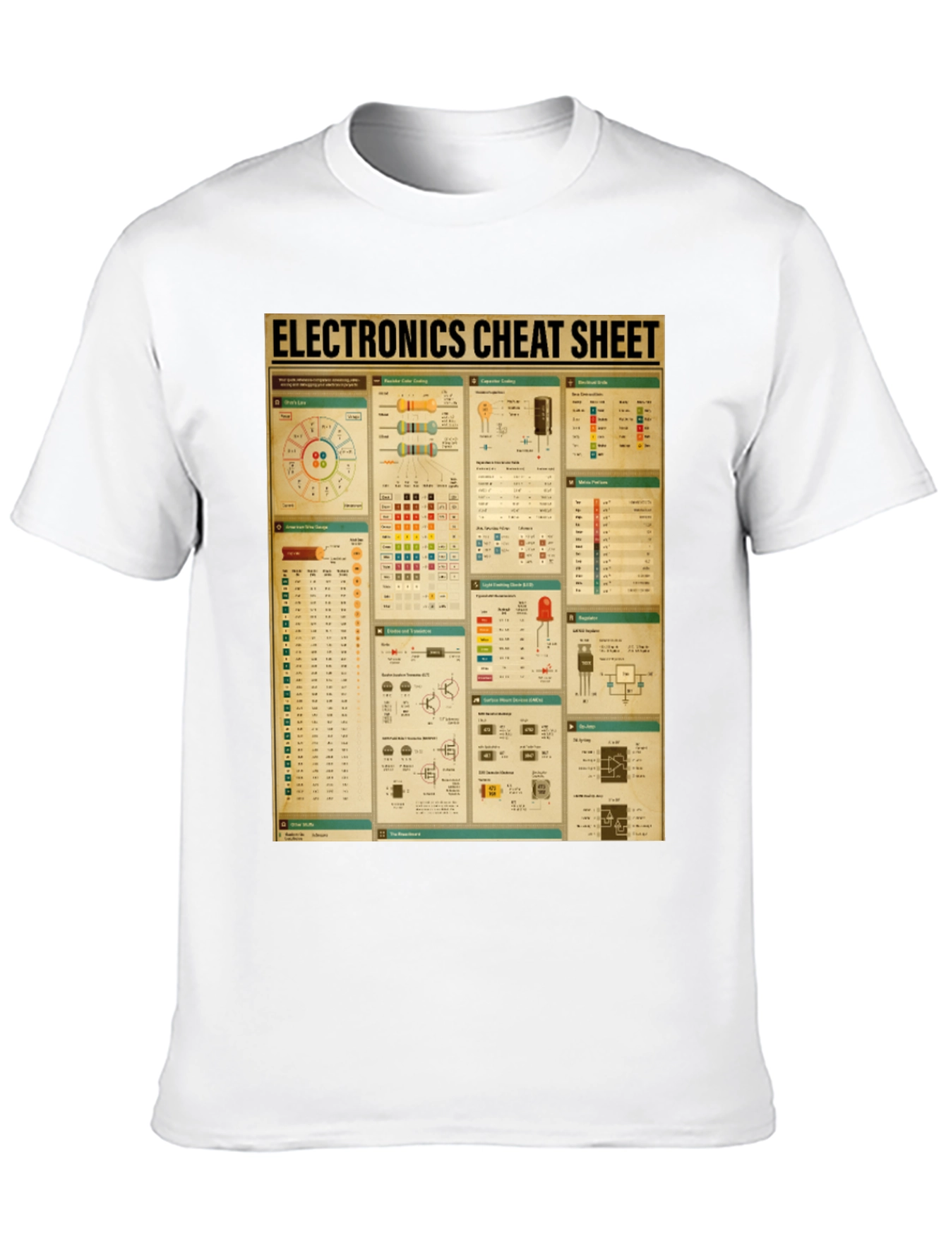 Electronics Cheat Sheet Graphic Tee