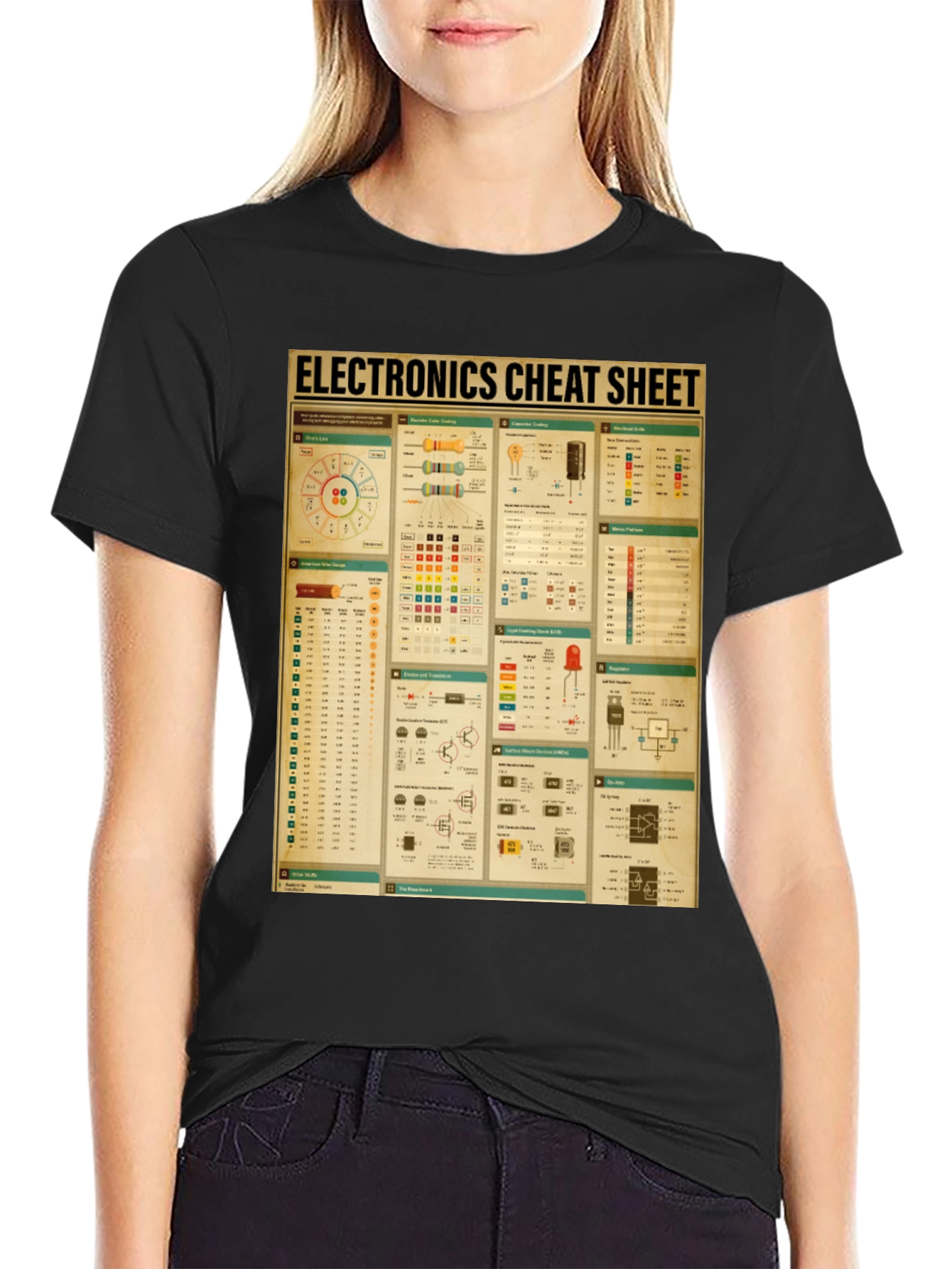 Electronics Cheat Sheet Graphic Tee