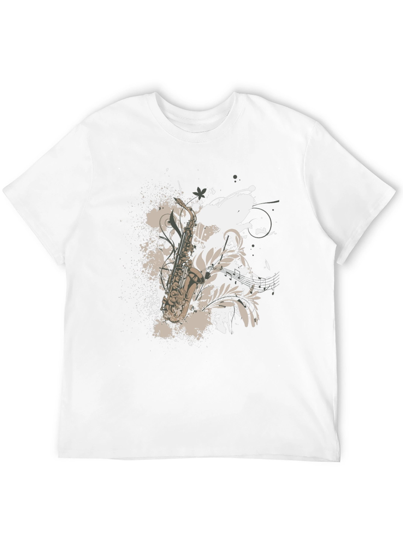 Saxophone Graphic Print Black T-Shirt
