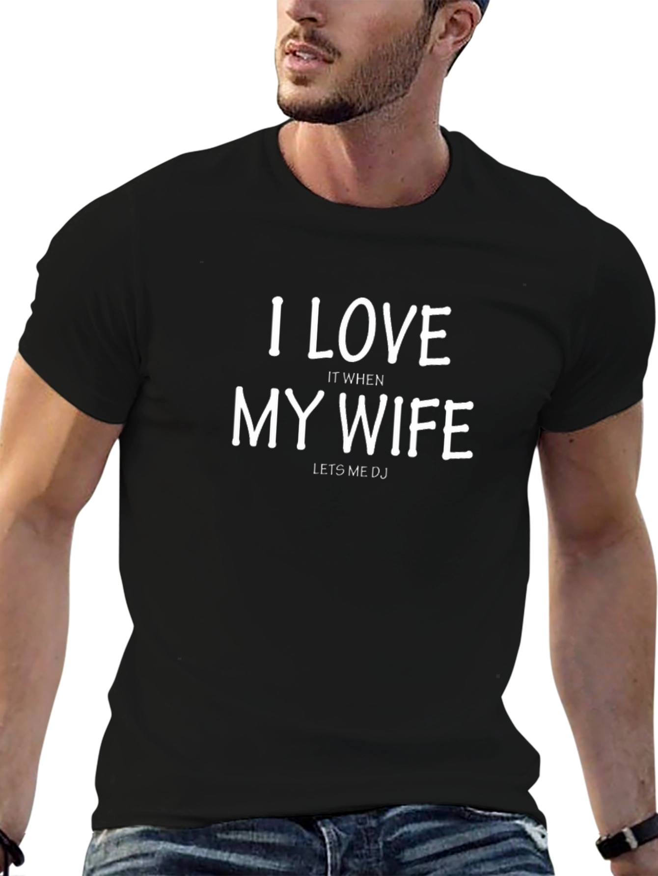 I Love My Wife DJ Black T-Shirt