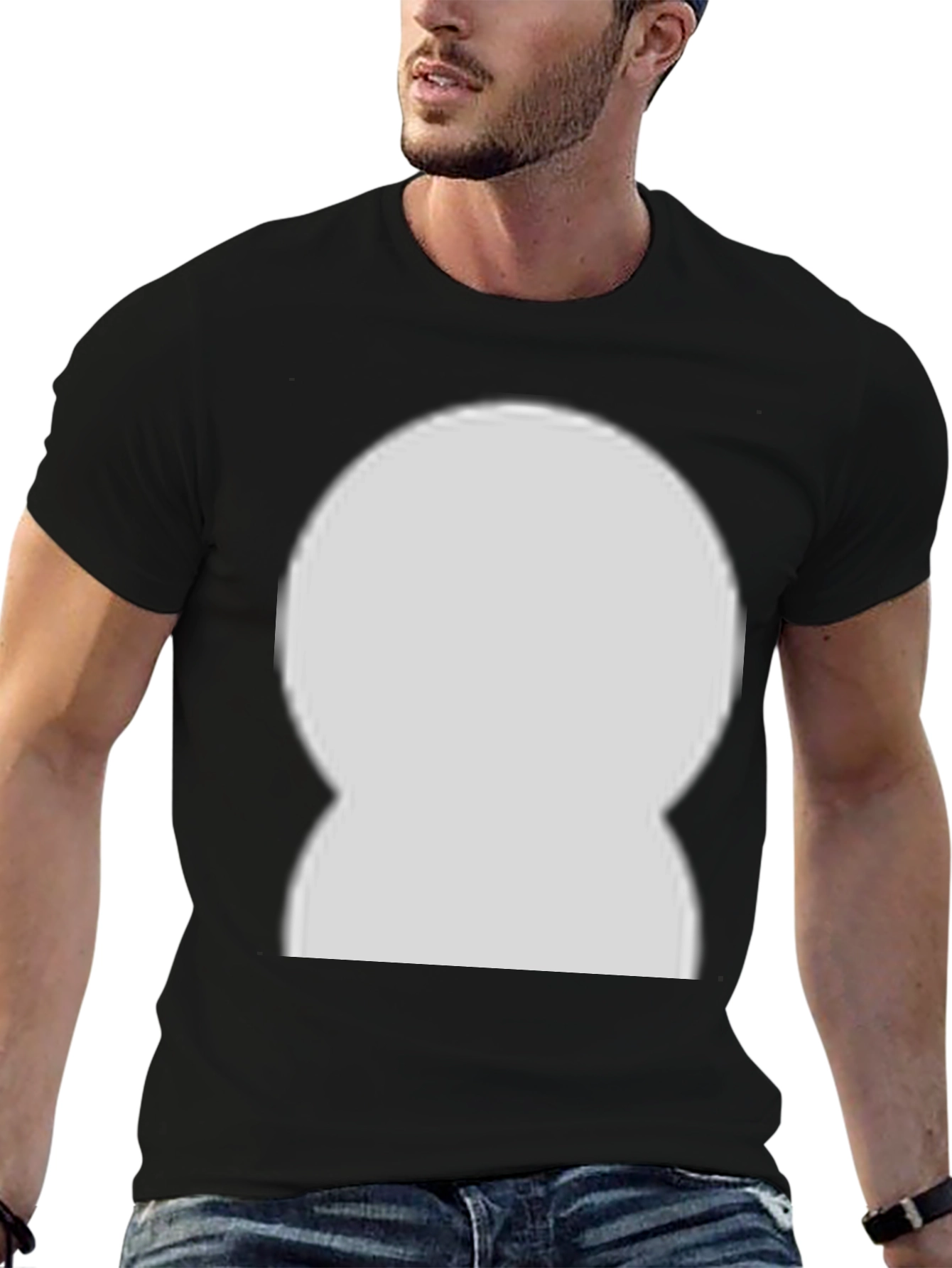 Keyhole Graphic T-Shirt - Modern Casual Tee