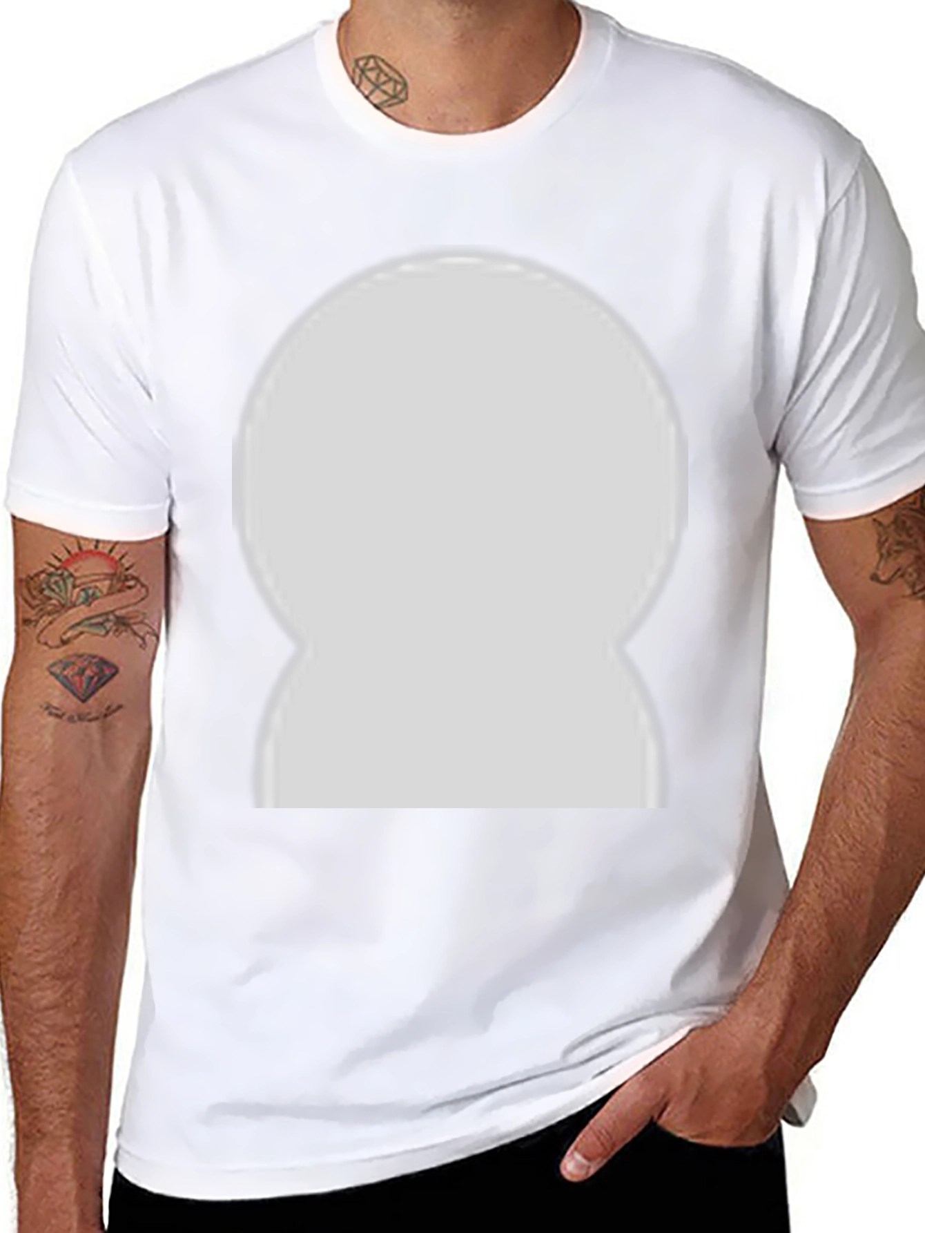 Keyhole Graphic T-Shirt - Modern Casual Tee