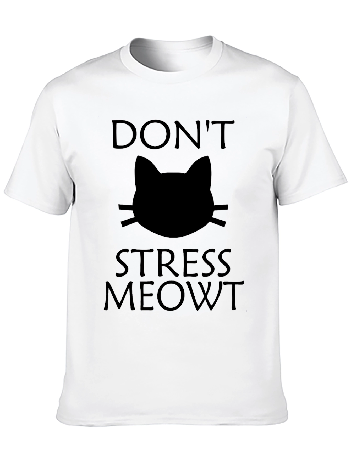 Dont Stress Meowt Black Cat Graphic T-Shirt