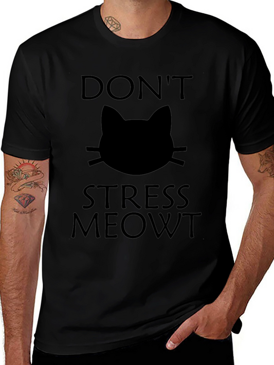 Dont Stress Meowt Black Cat Graphic T-Shirt