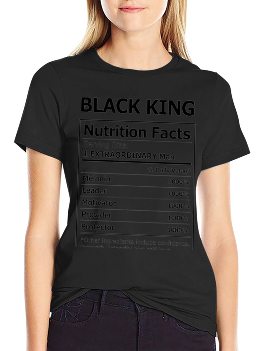 Black King Nutrition Facts Graphic T-Shirt