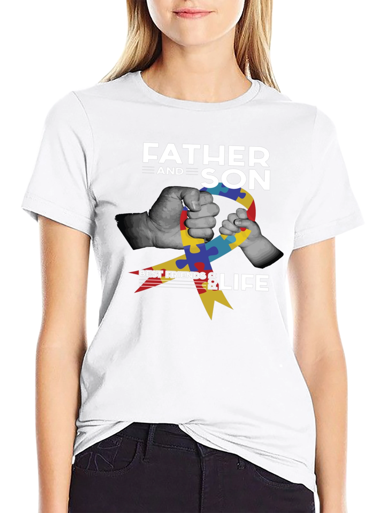 Father and Son Autism Awareness T-Shirt