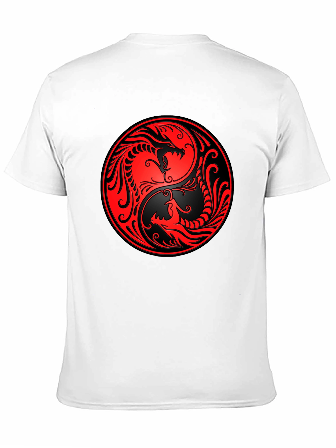 Yin Yang Dragon Graphic Black T-Shirt