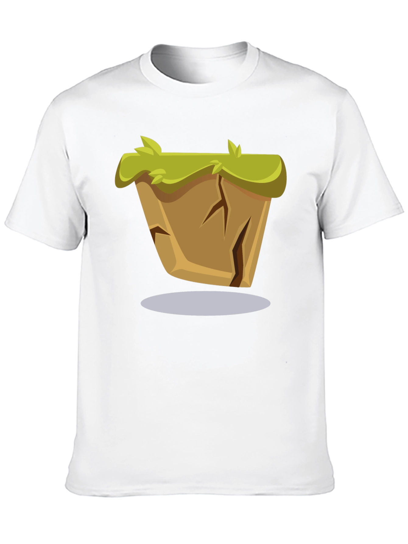 Cartoon Earth Block Graphic Tee - Stylish Unique Design