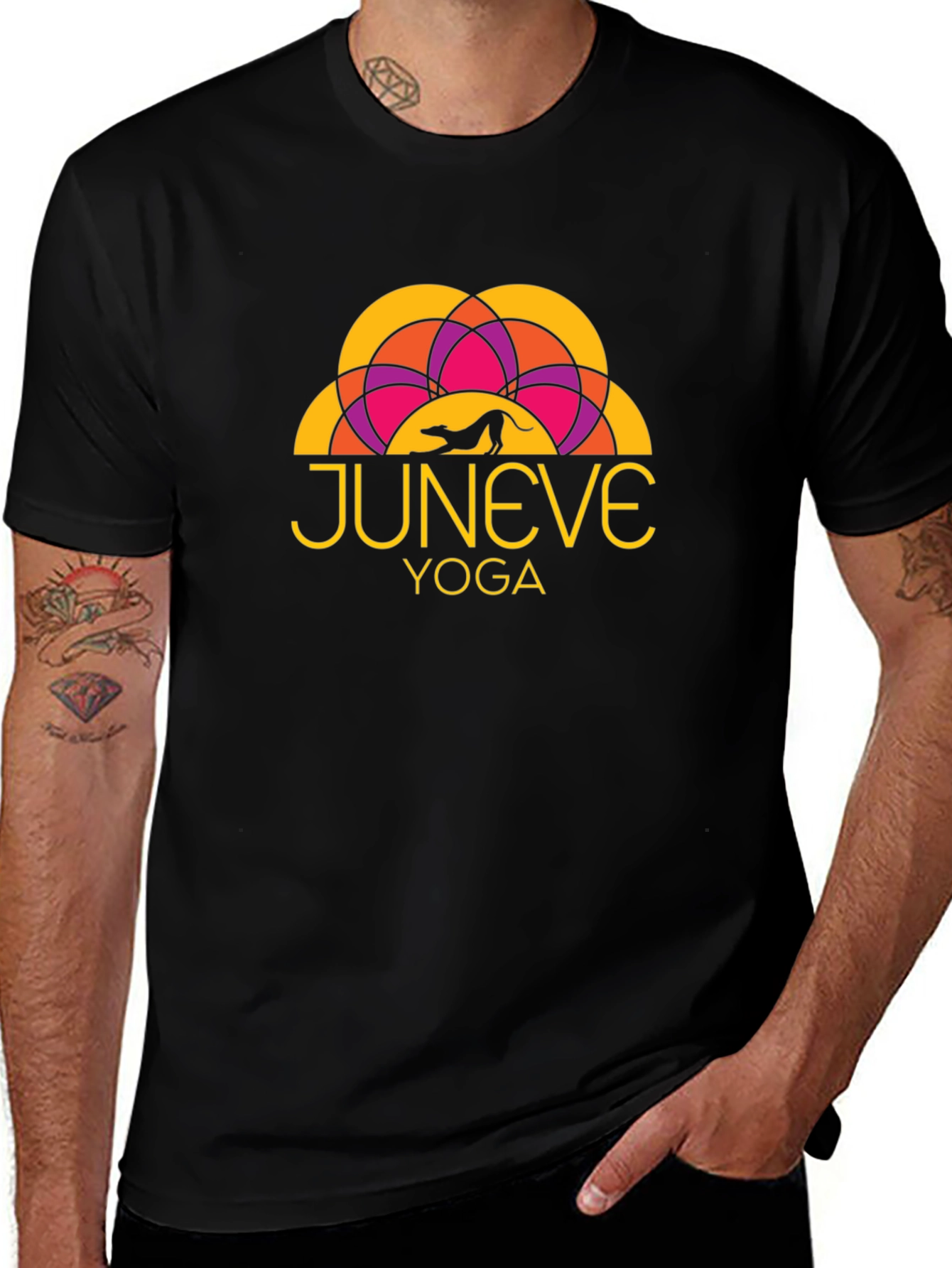 JunEve Yoga Black Graphic T-Shirt
