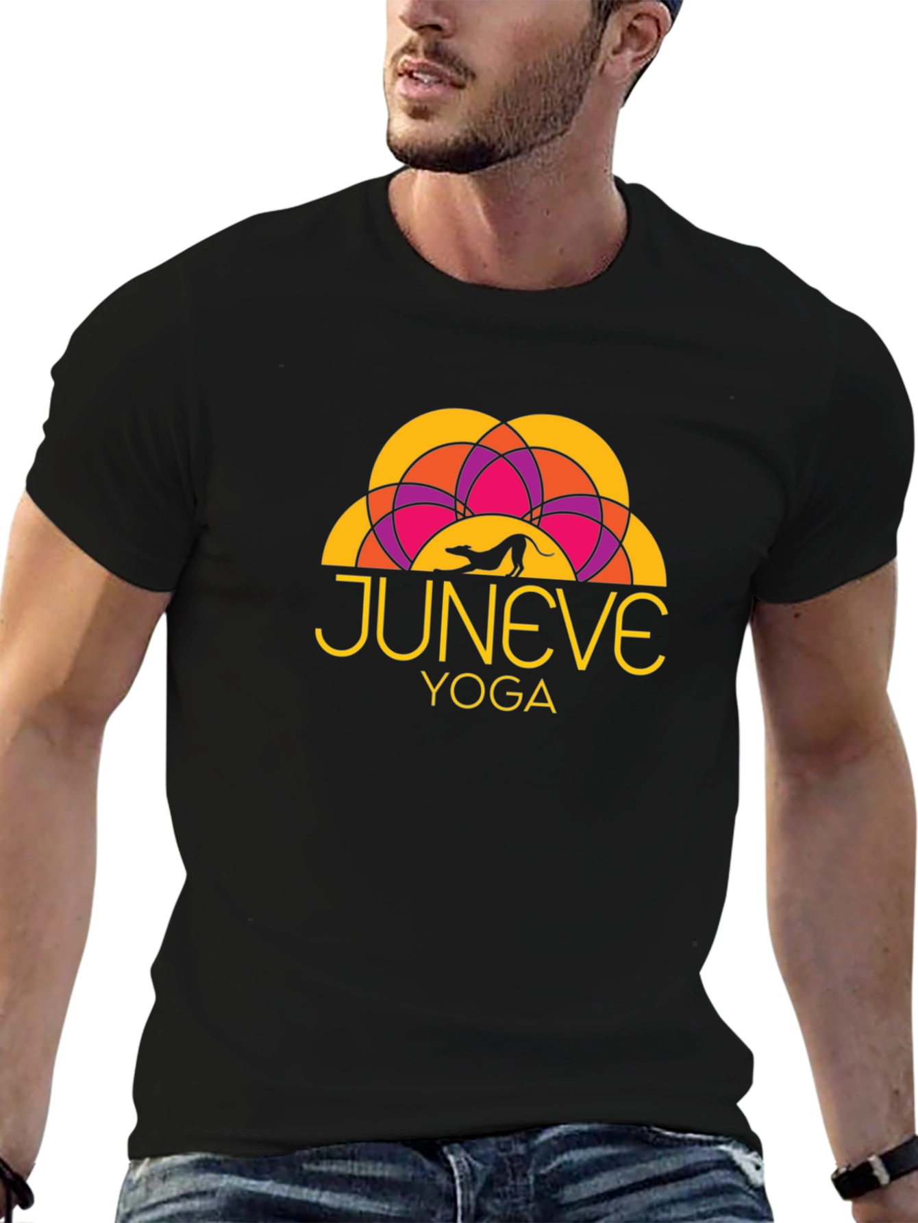 JunEve Yoga Black Graphic T-Shirt