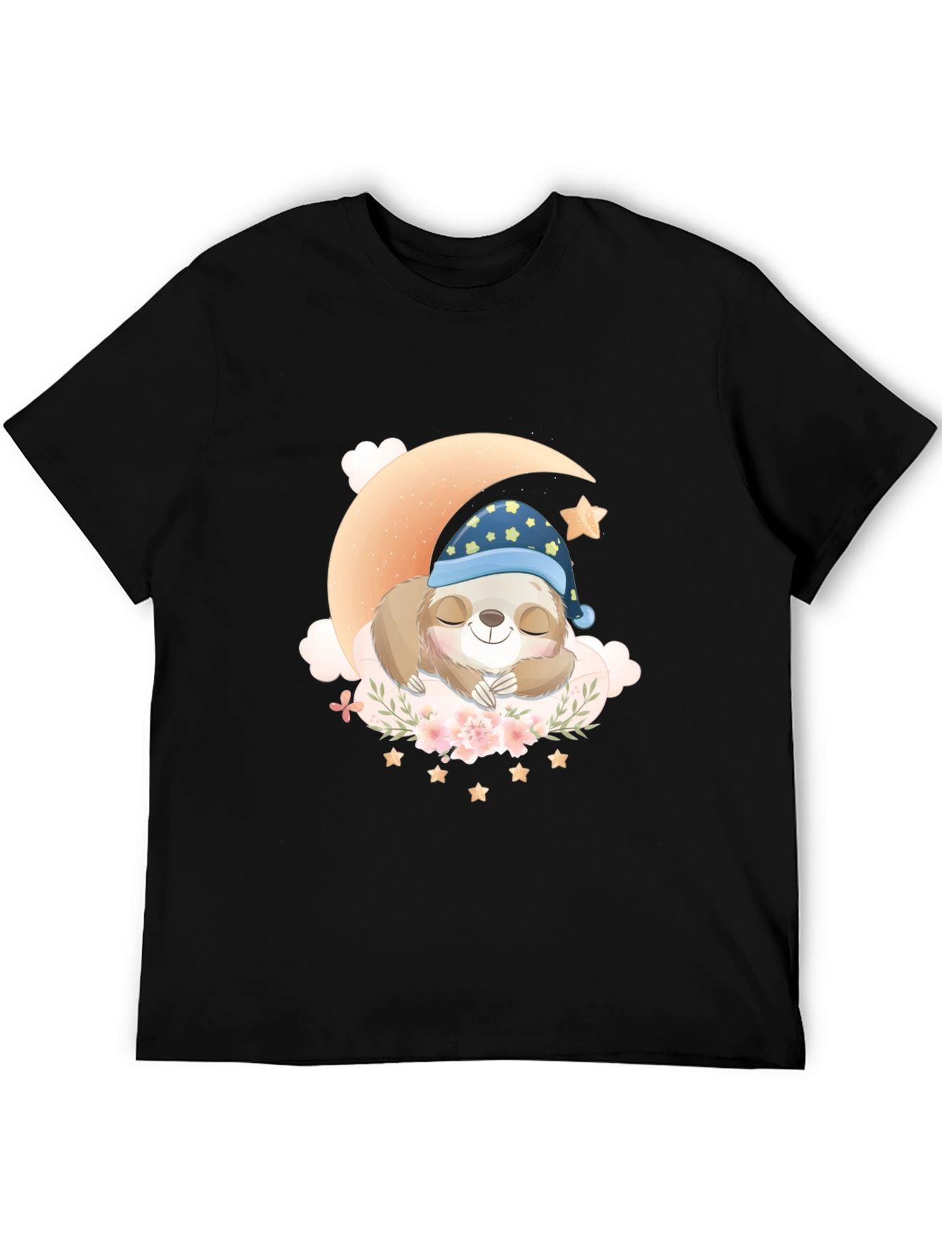 Sloth Sleeping on Moon T-Shirt - Cute Graphic Tee