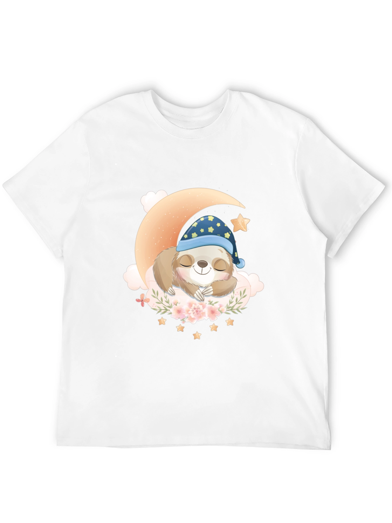 Sloth Sleeping on Moon T-Shirt - Cute Graphic Tee