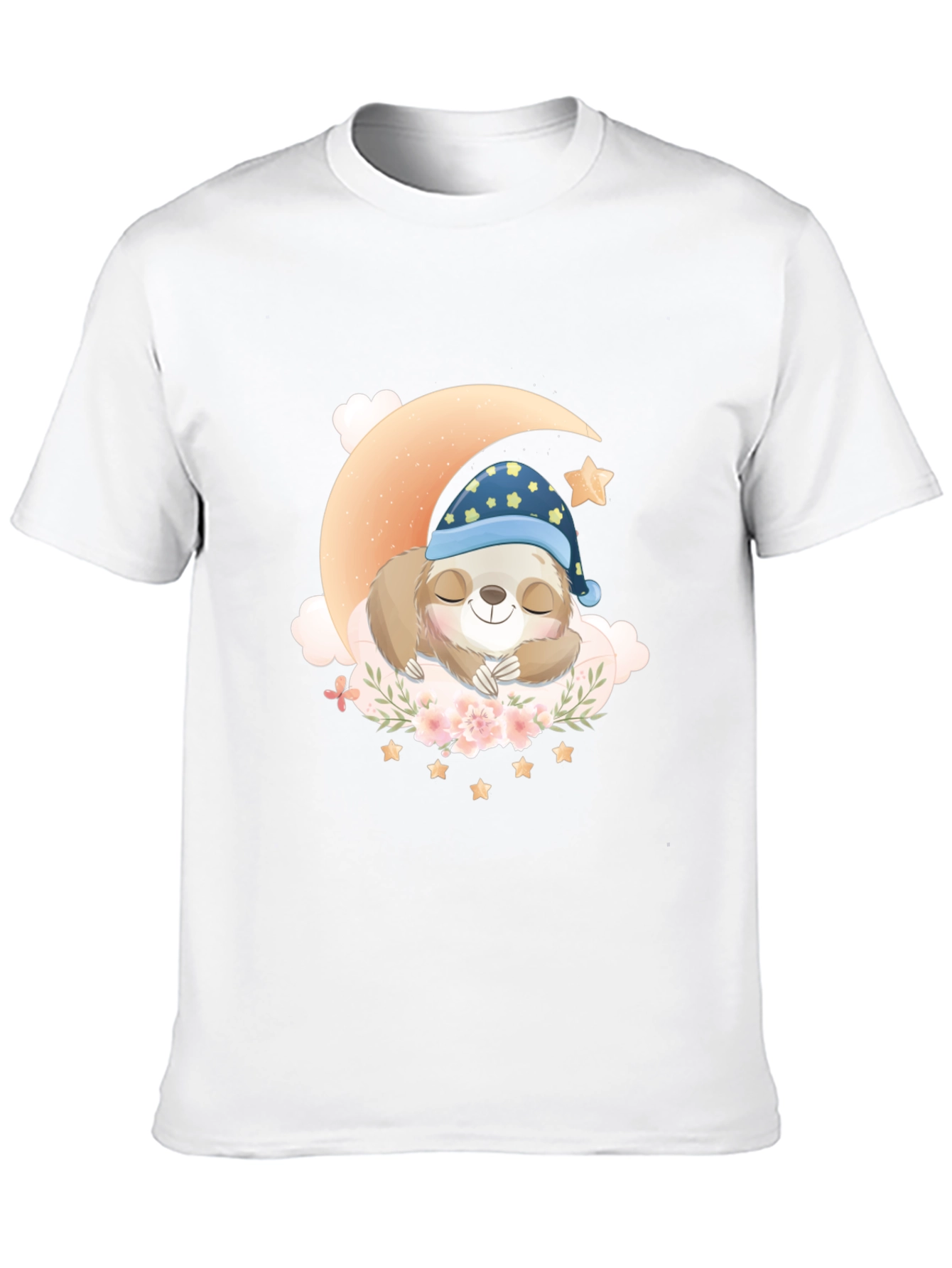 Sloth Sleeping on Moon T-Shirt - Cute Graphic Tee