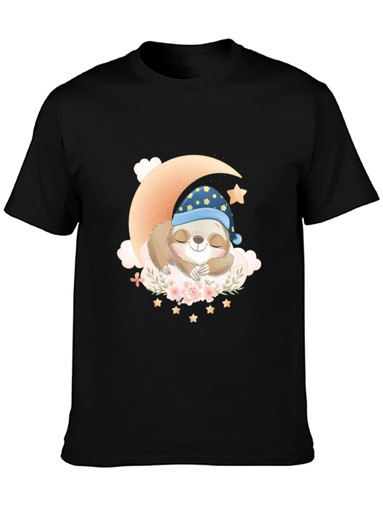 Sloth Sleeping on Moon T-Shirt - Cute Graphic Tee