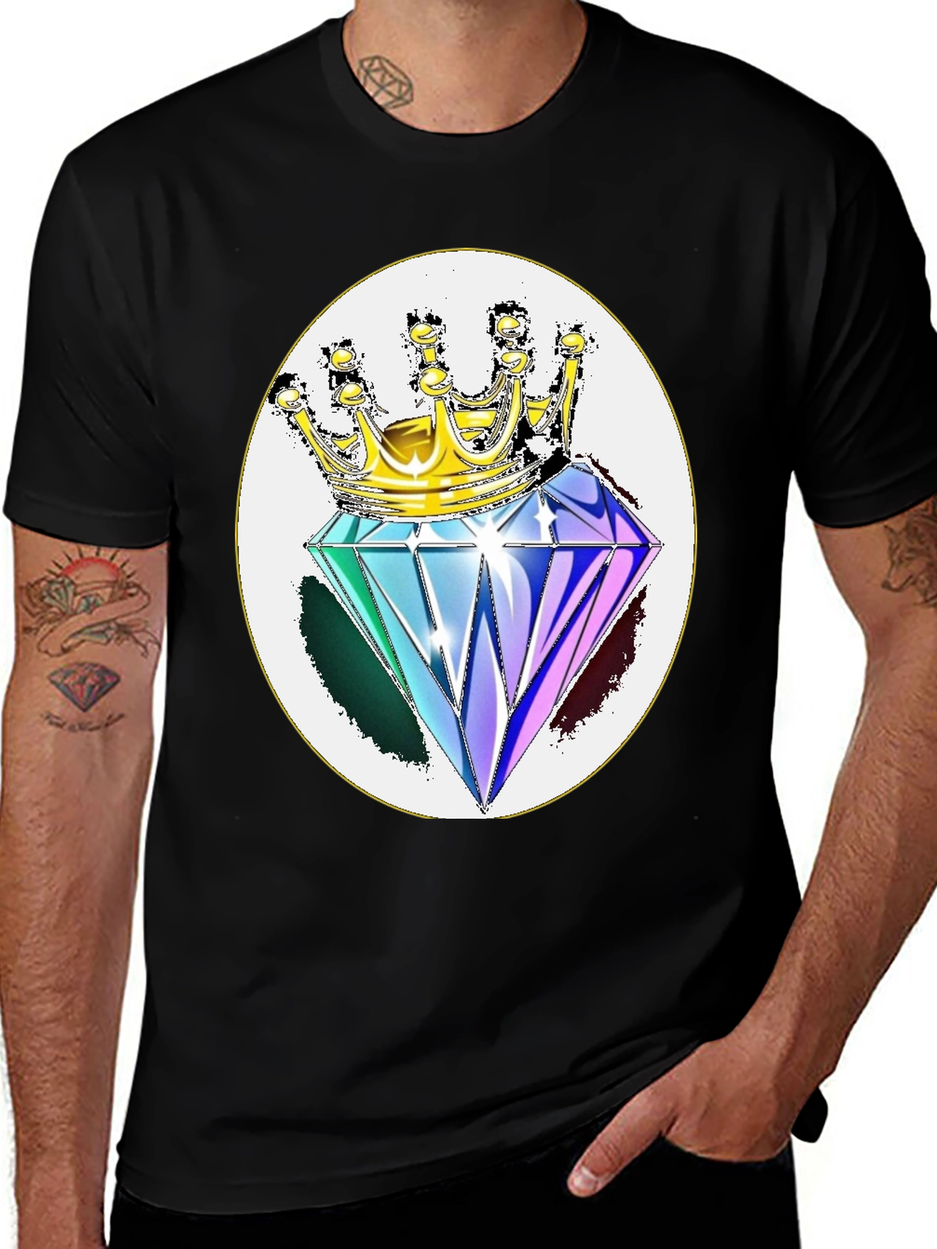 Diamond King Graphic Tee - Stylish Black Shirt