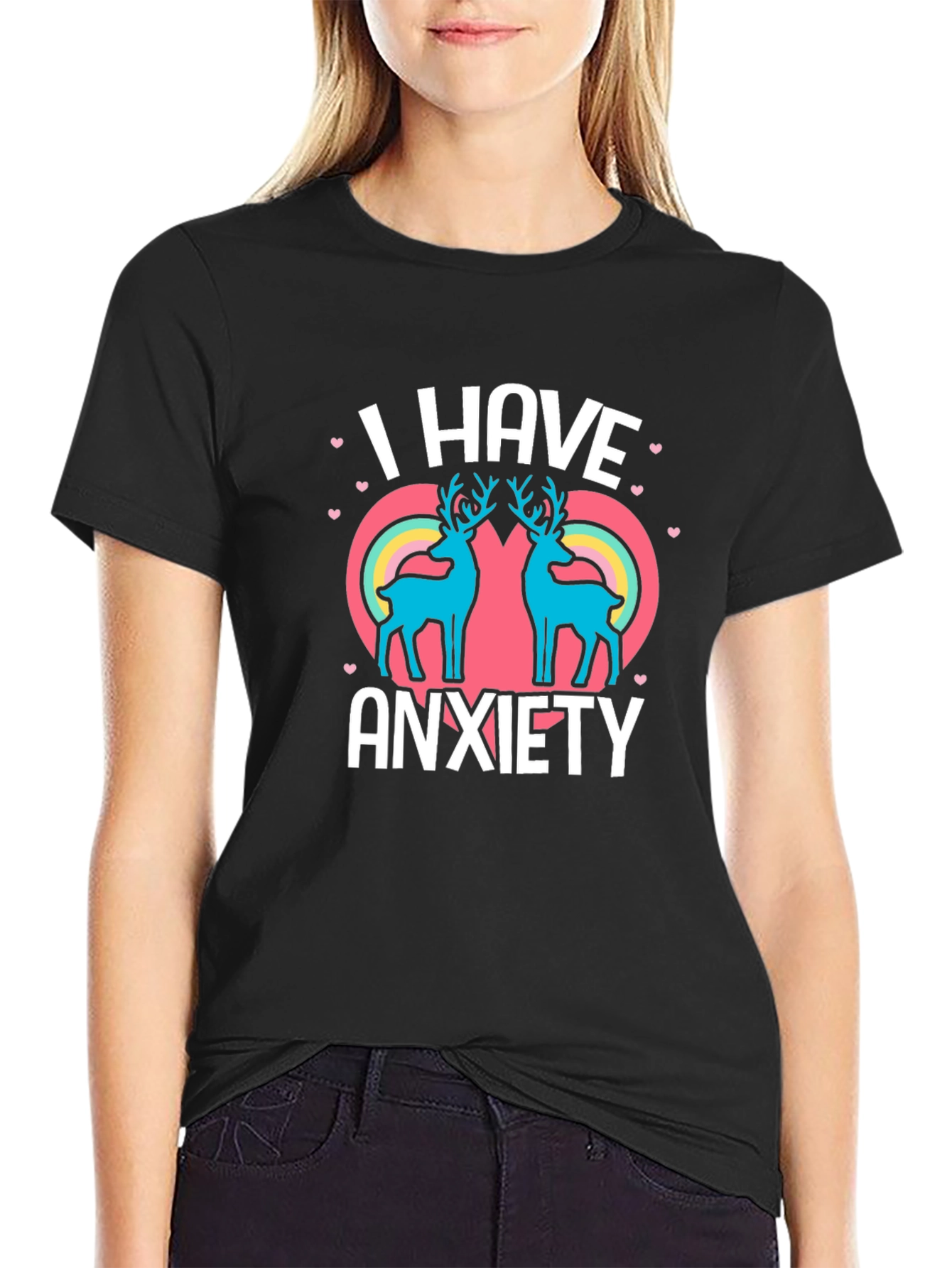 Anxiety Deer Graphic Tee - Comfort & Style