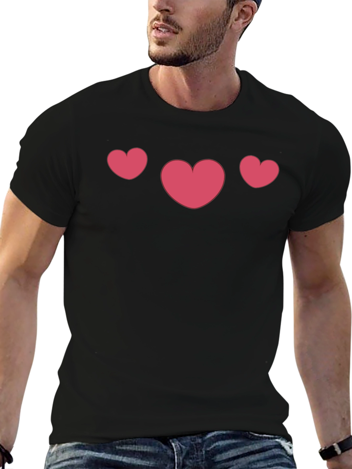 Heart Trio Black T-Shirt