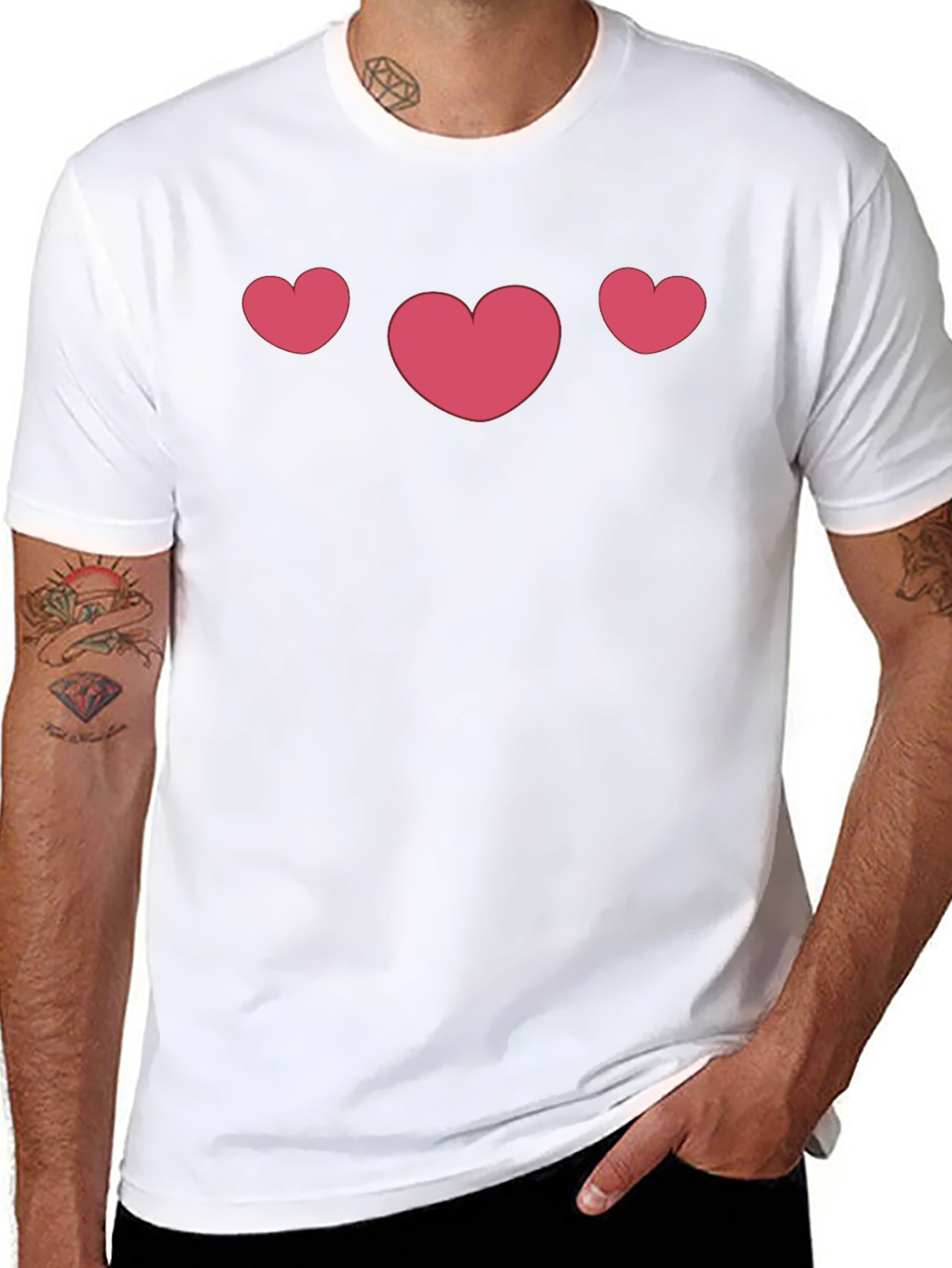 Heart Trio Black T-Shirt