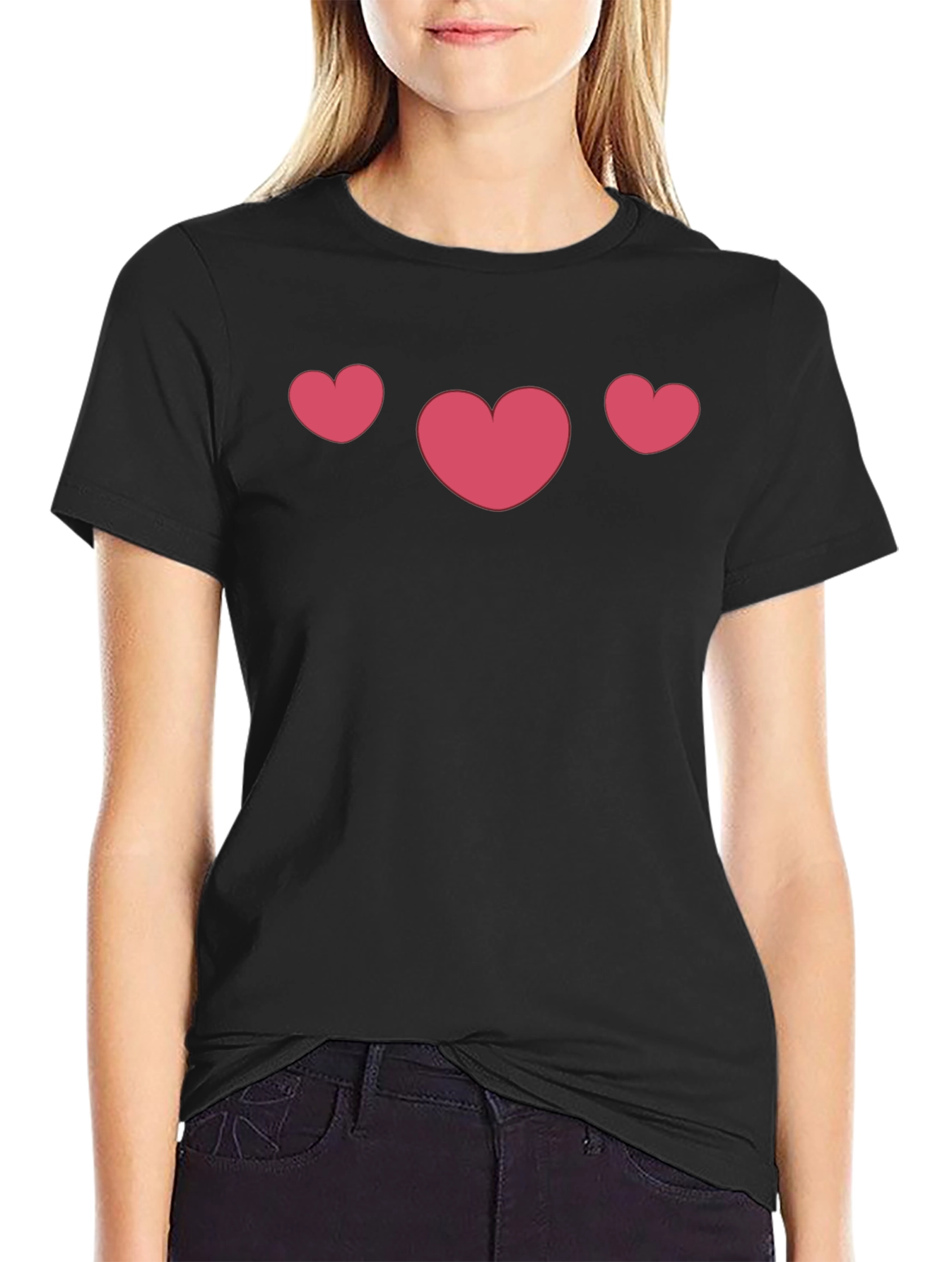 Heart Trio Black T-Shirt