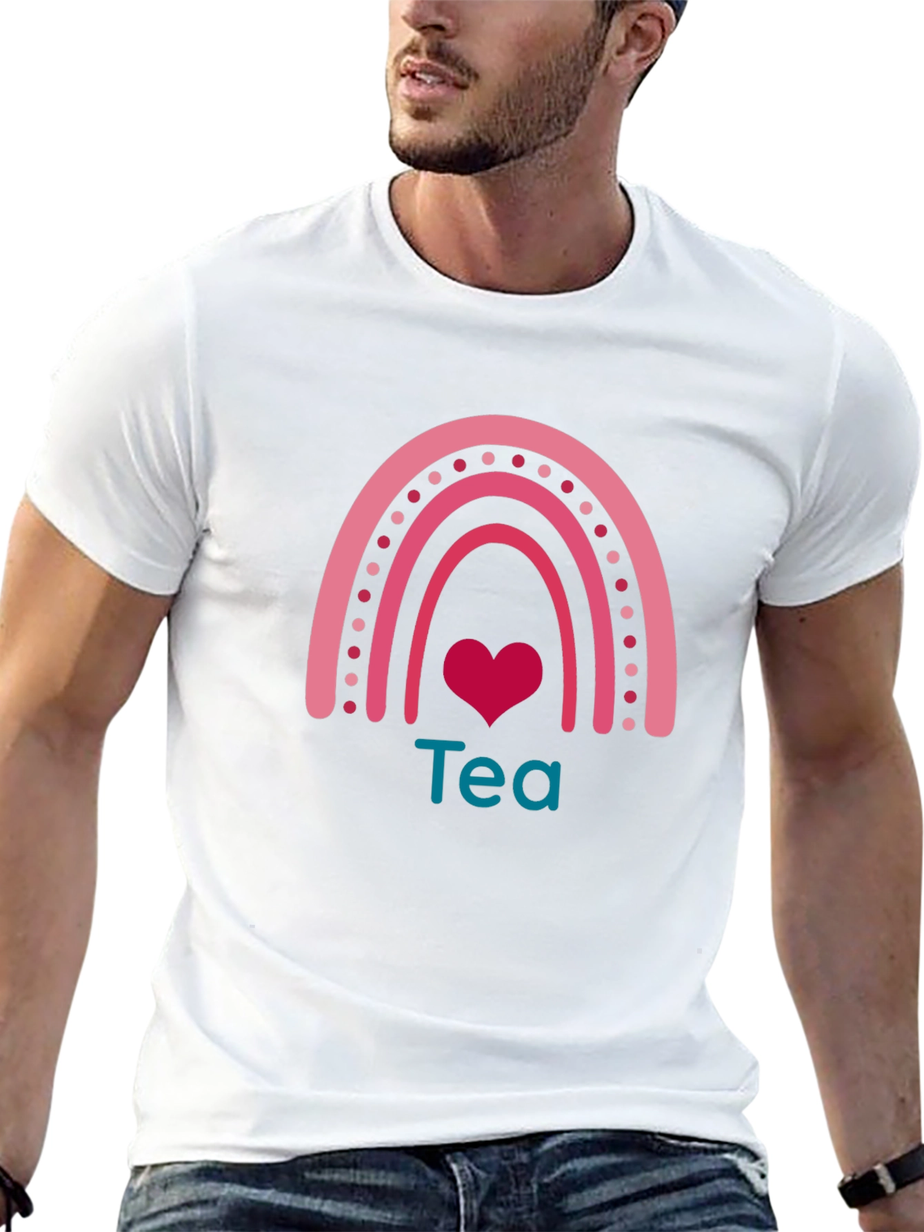 Tea Rainbow Heart Graphic Tee