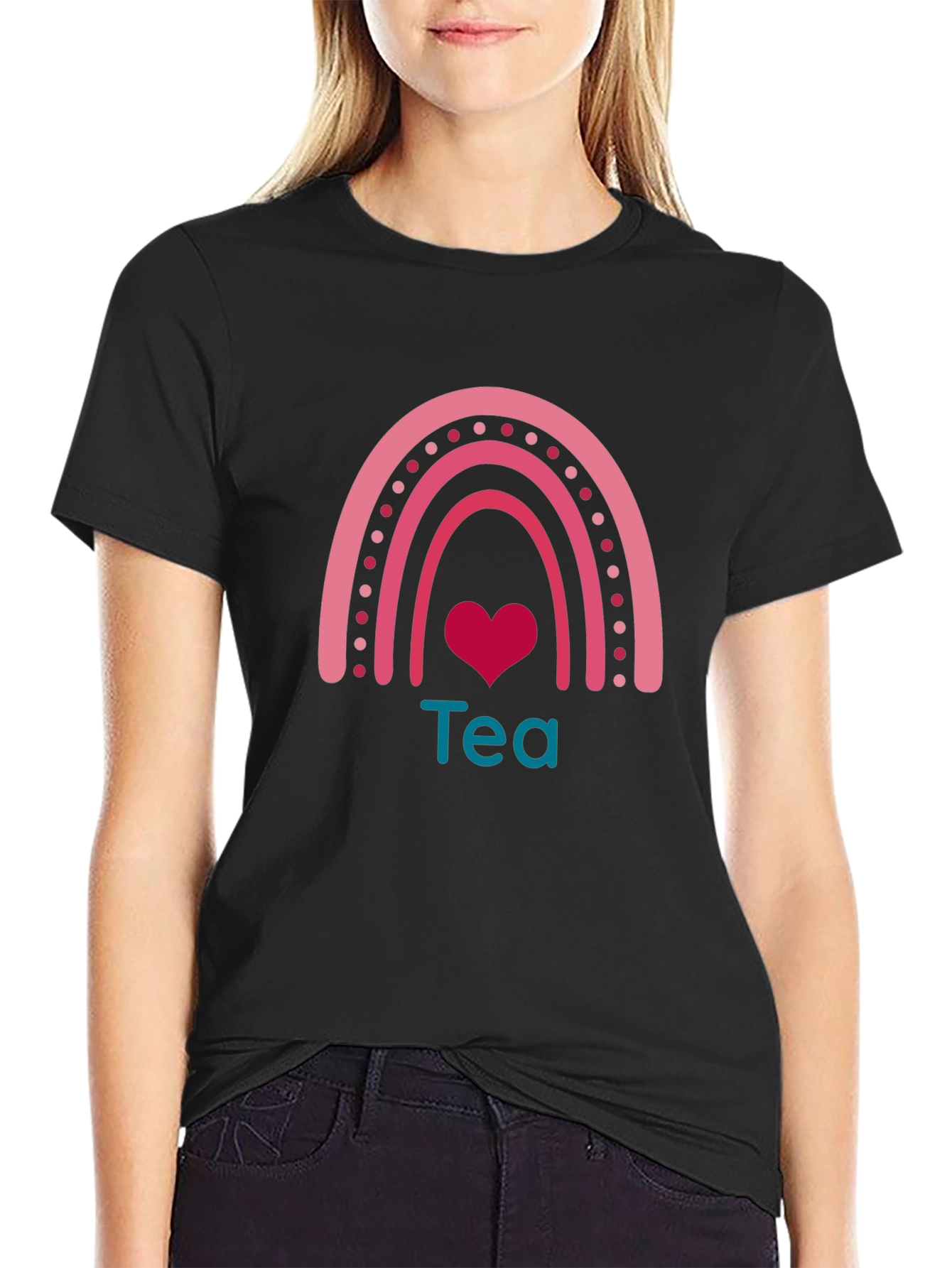 Tea Rainbow Heart Graphic Tee