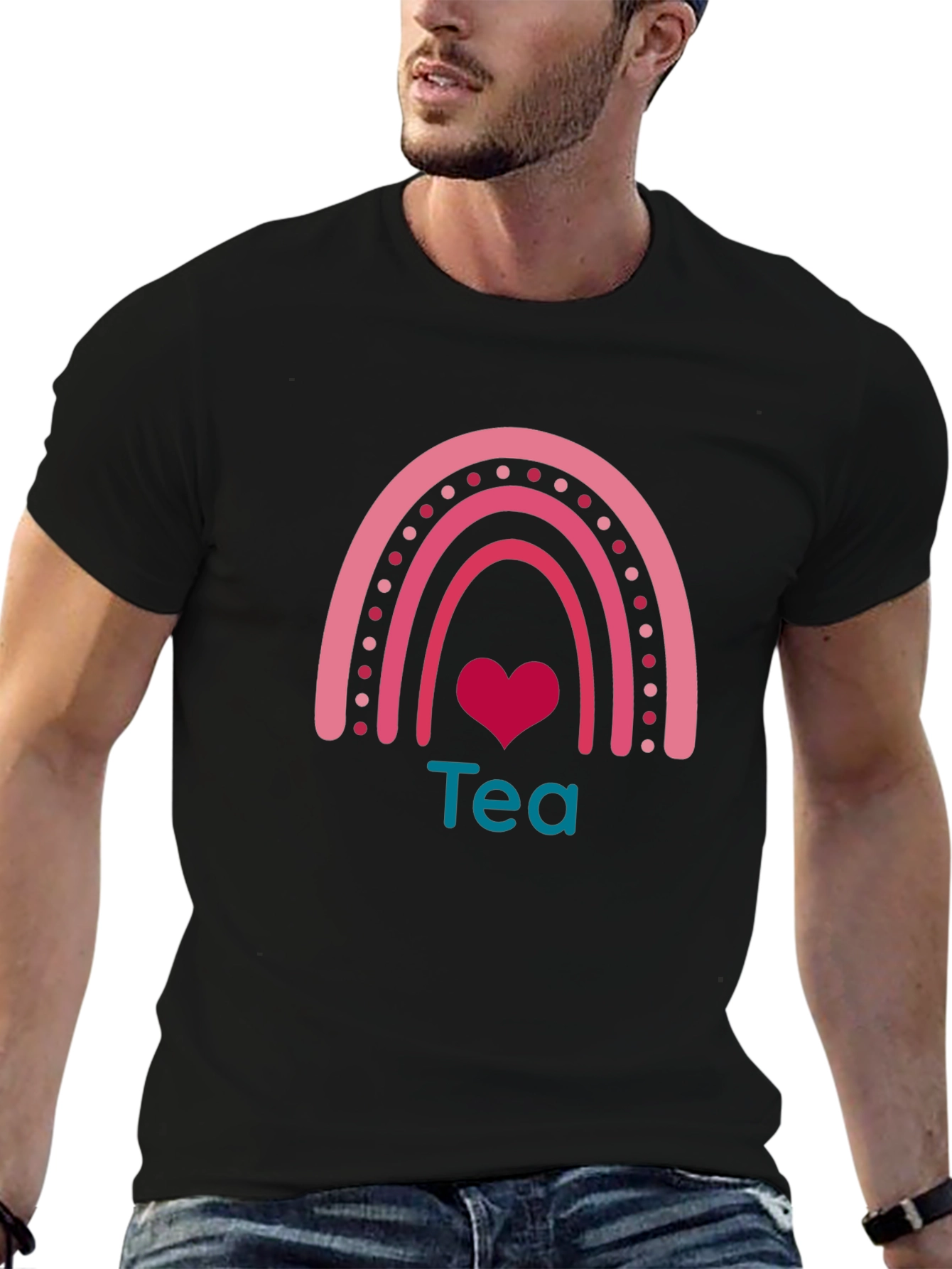 Tea Rainbow Heart Graphic Tee