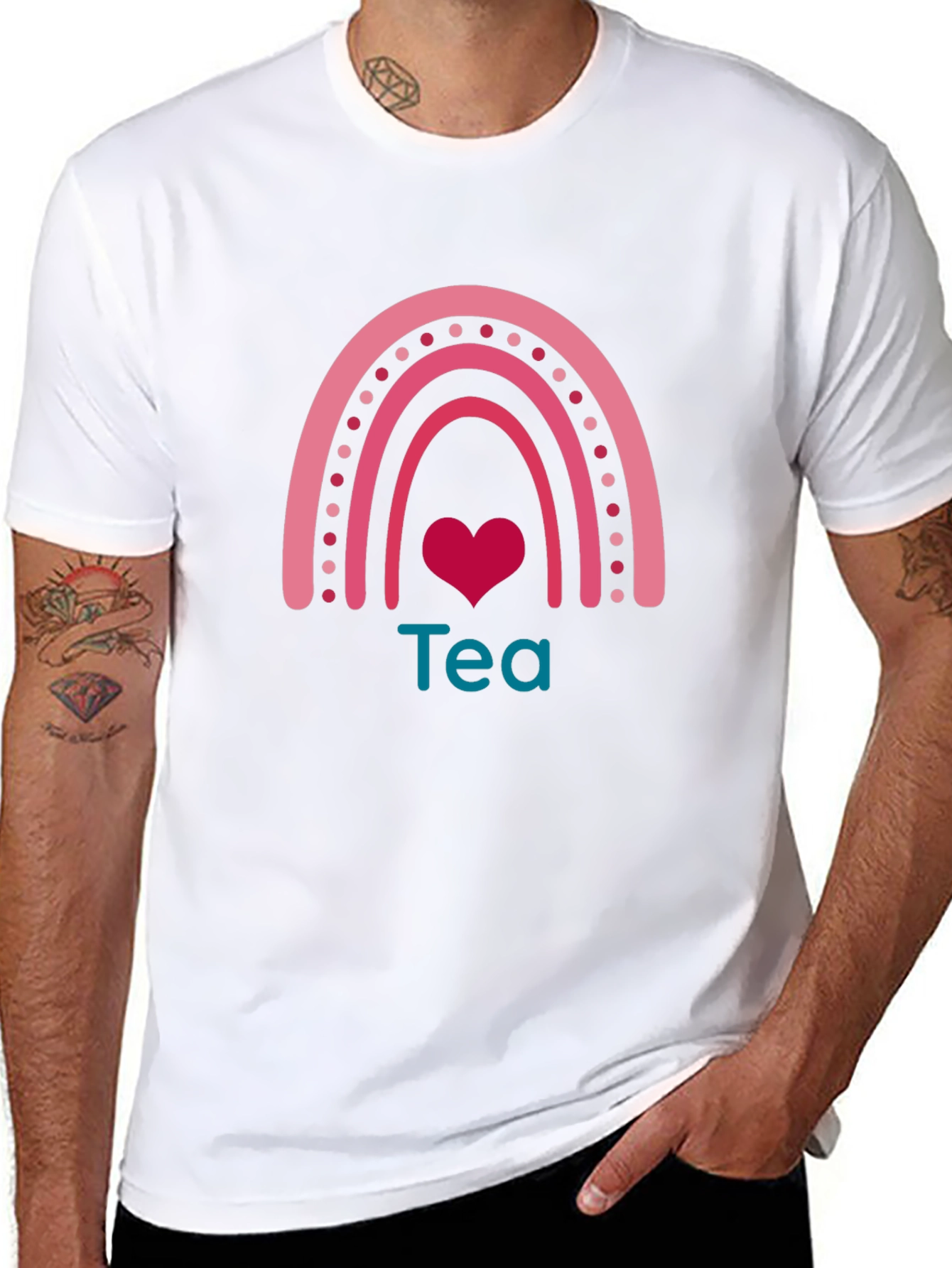 Tea Rainbow Heart Graphic Tee