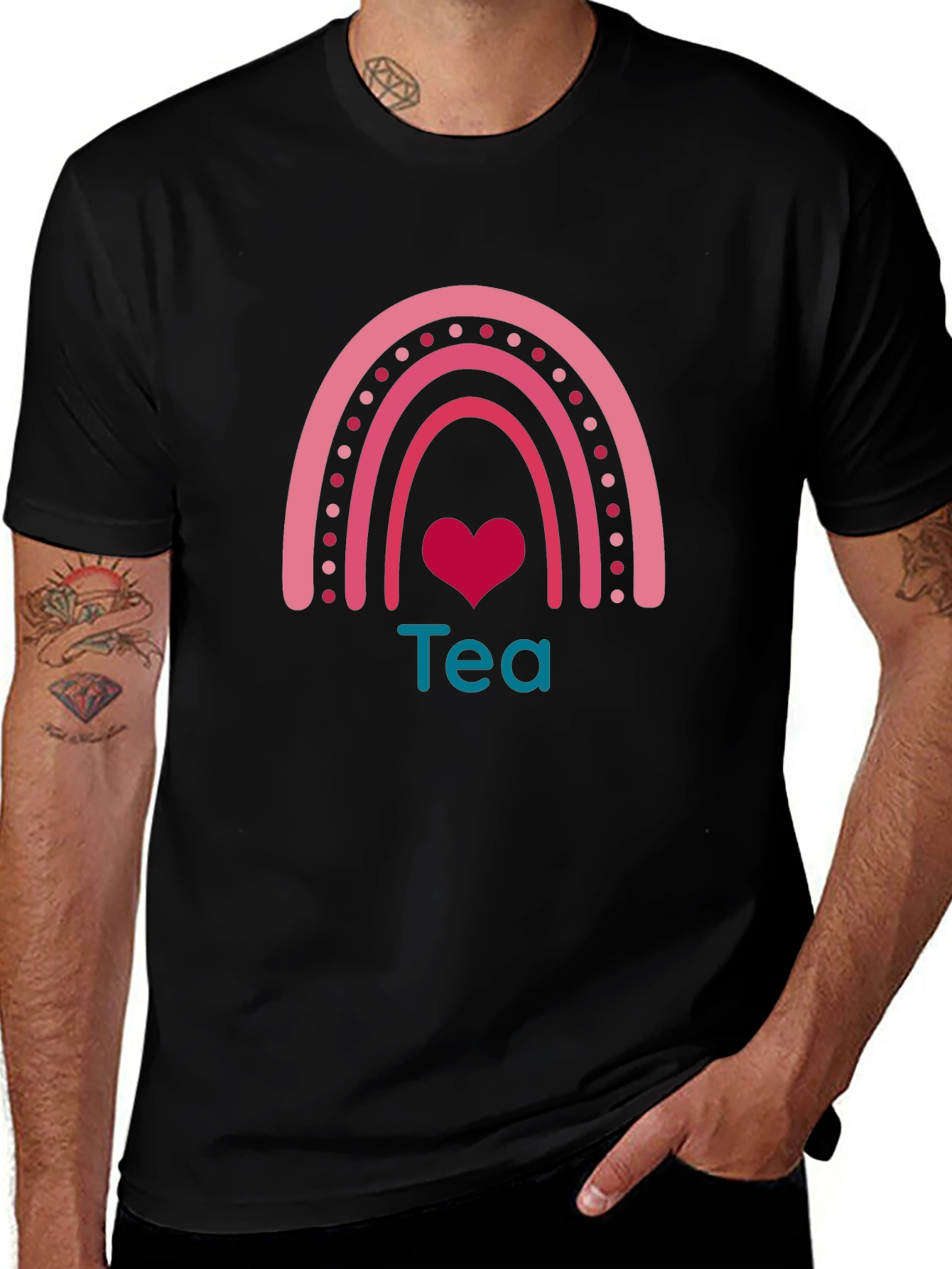 Tea Rainbow Heart Graphic Tee