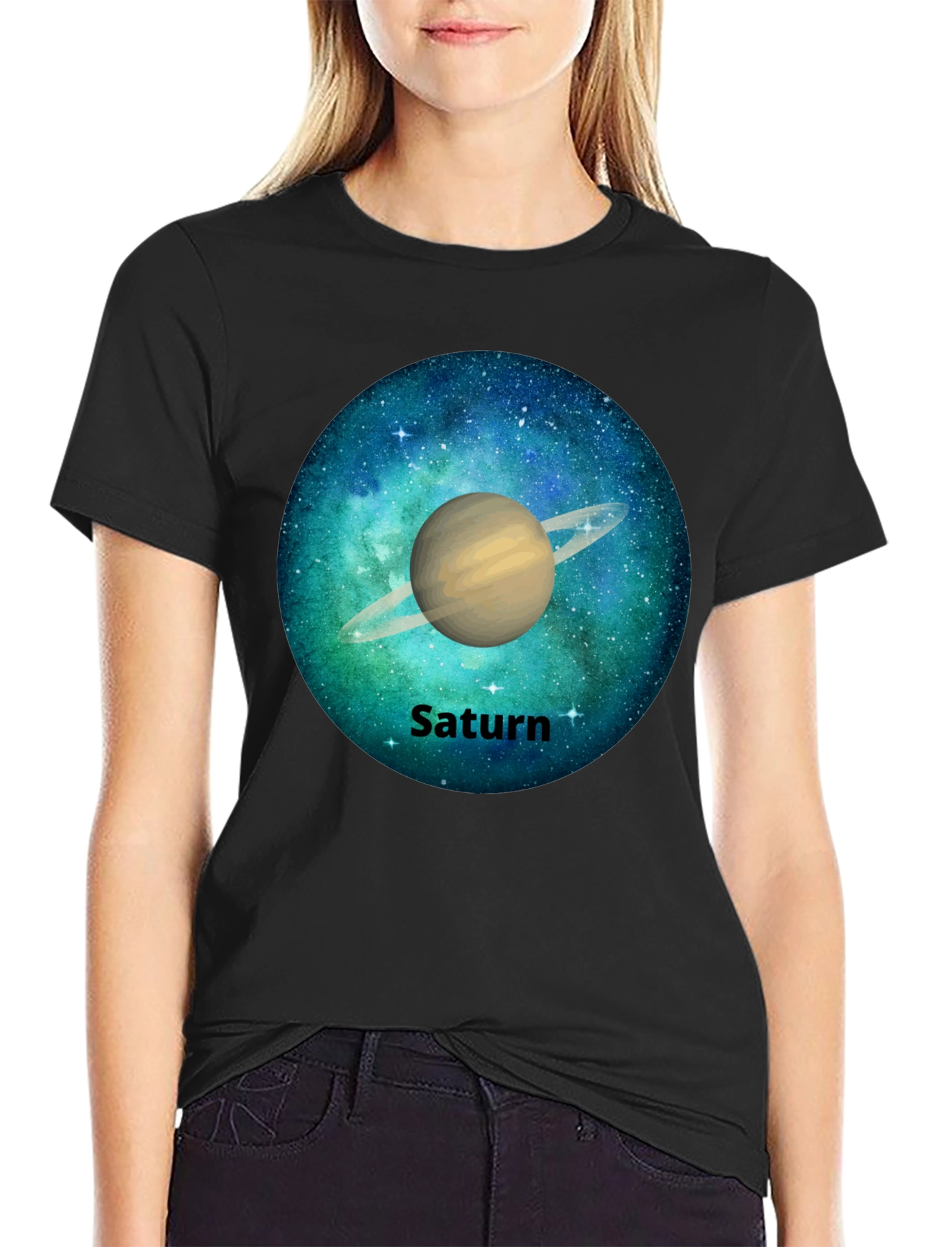 Saturn Galaxy Graphic Tee - Space T-Shirt