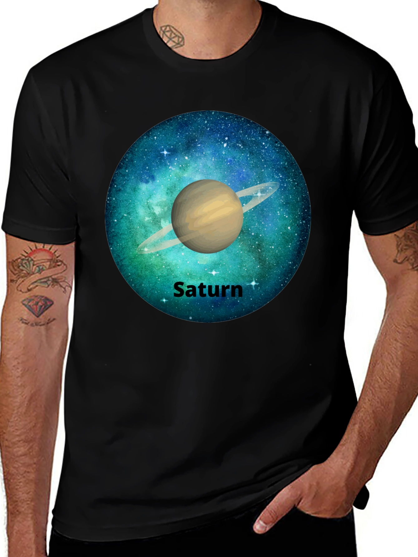 Saturn Galaxy Graphic Tee - Space T-Shirt