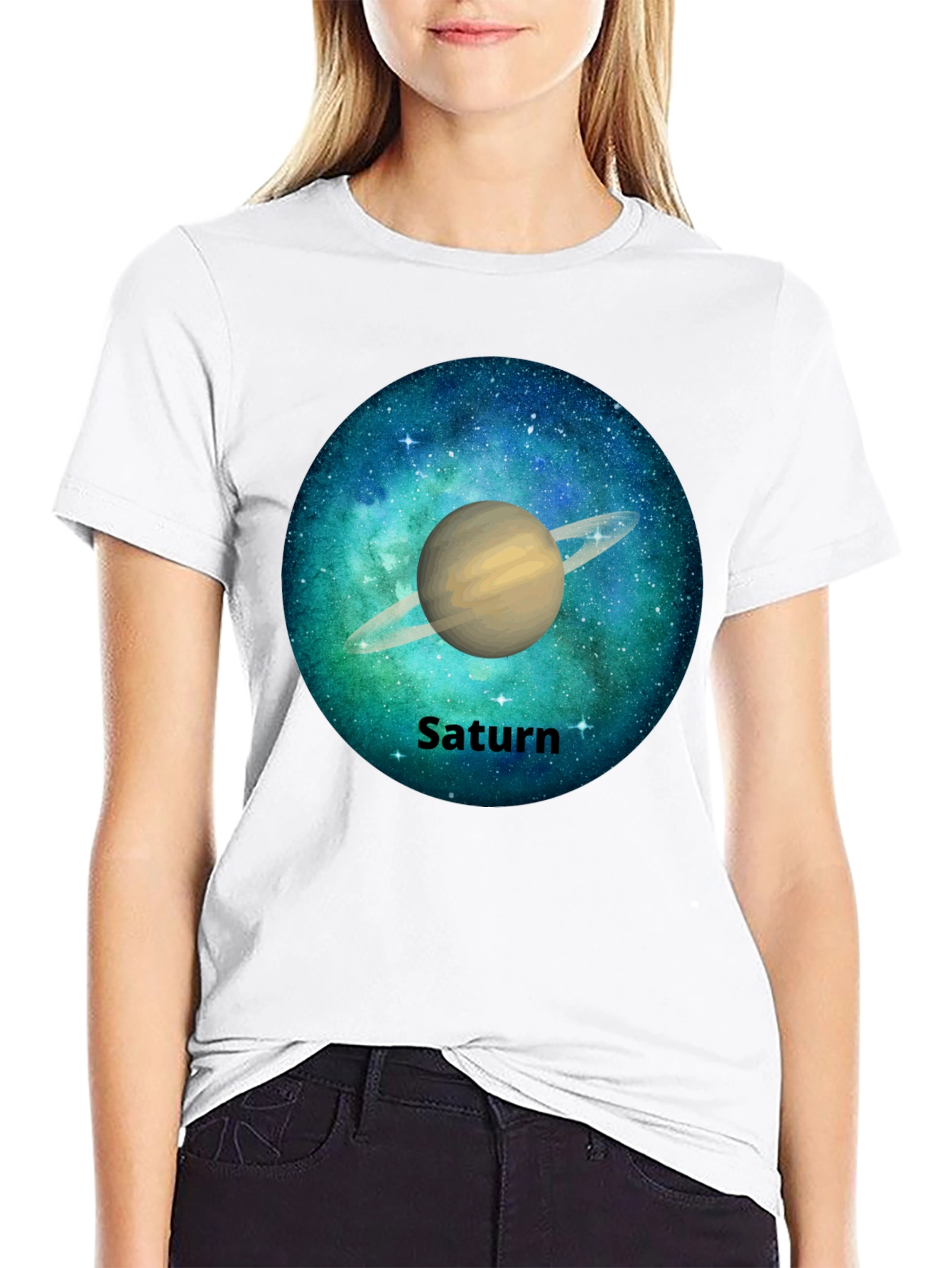 Saturn Galaxy Graphic Tee - Space T-Shirt