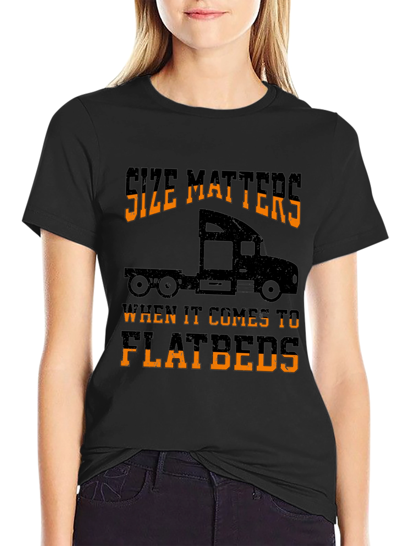 Size Matters Flatbed Trucker T-Shirt
