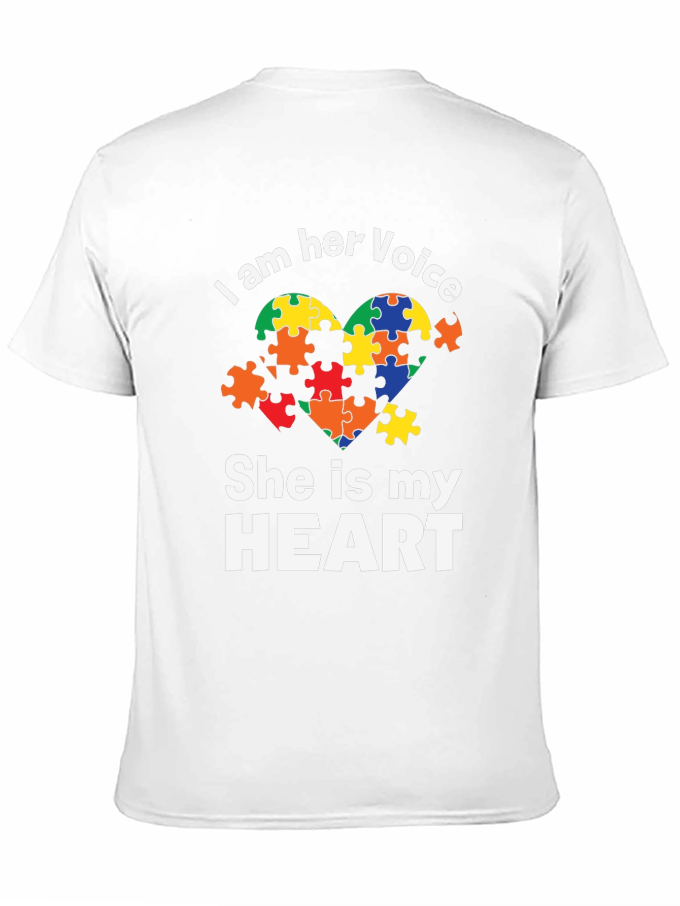 I am Her Voice Autism Awareness Heart Puzzle T-Shirt