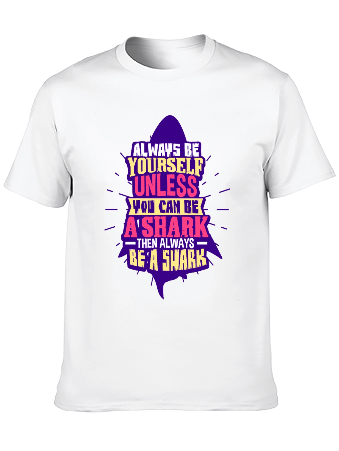 Be A Shark Graphic Tee - Black Novelty T-Shirt