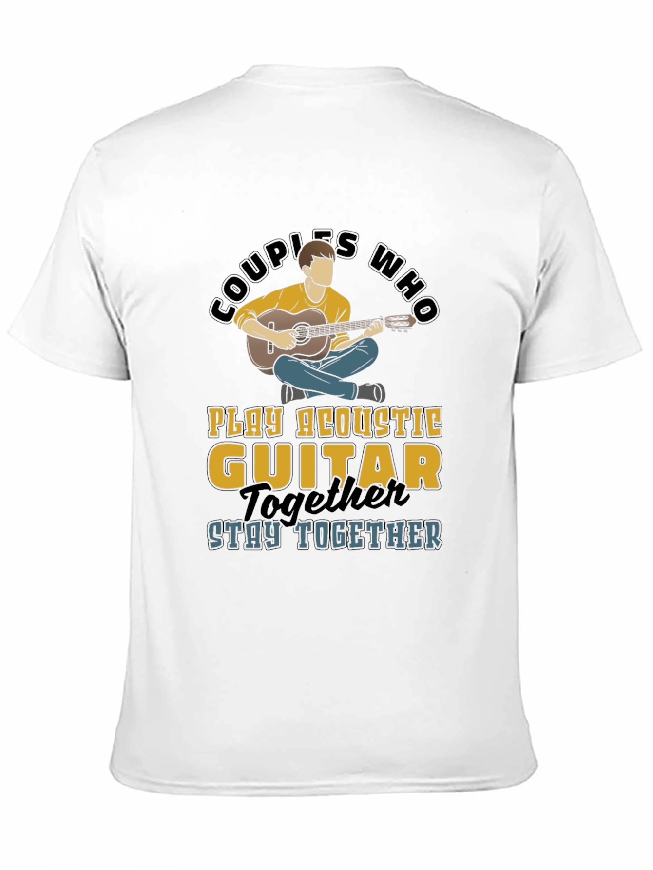 Couples Who Play Guitar Black Graphic Tee
