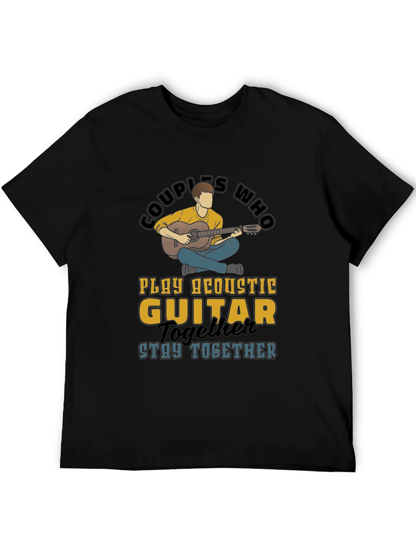 Couples Who Play Guitar Black Graphic Tee