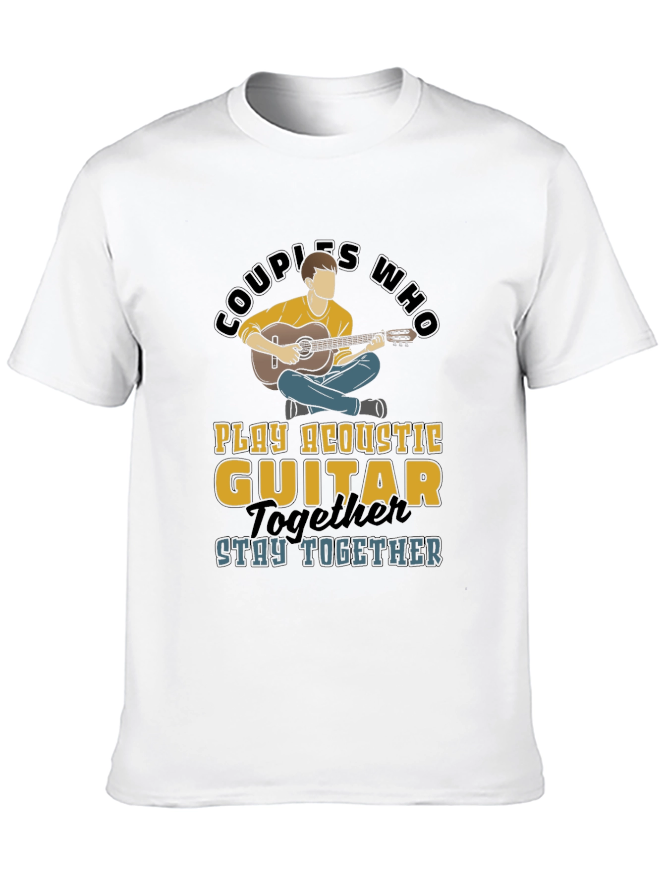 Couples Who Play Guitar Black Graphic Tee