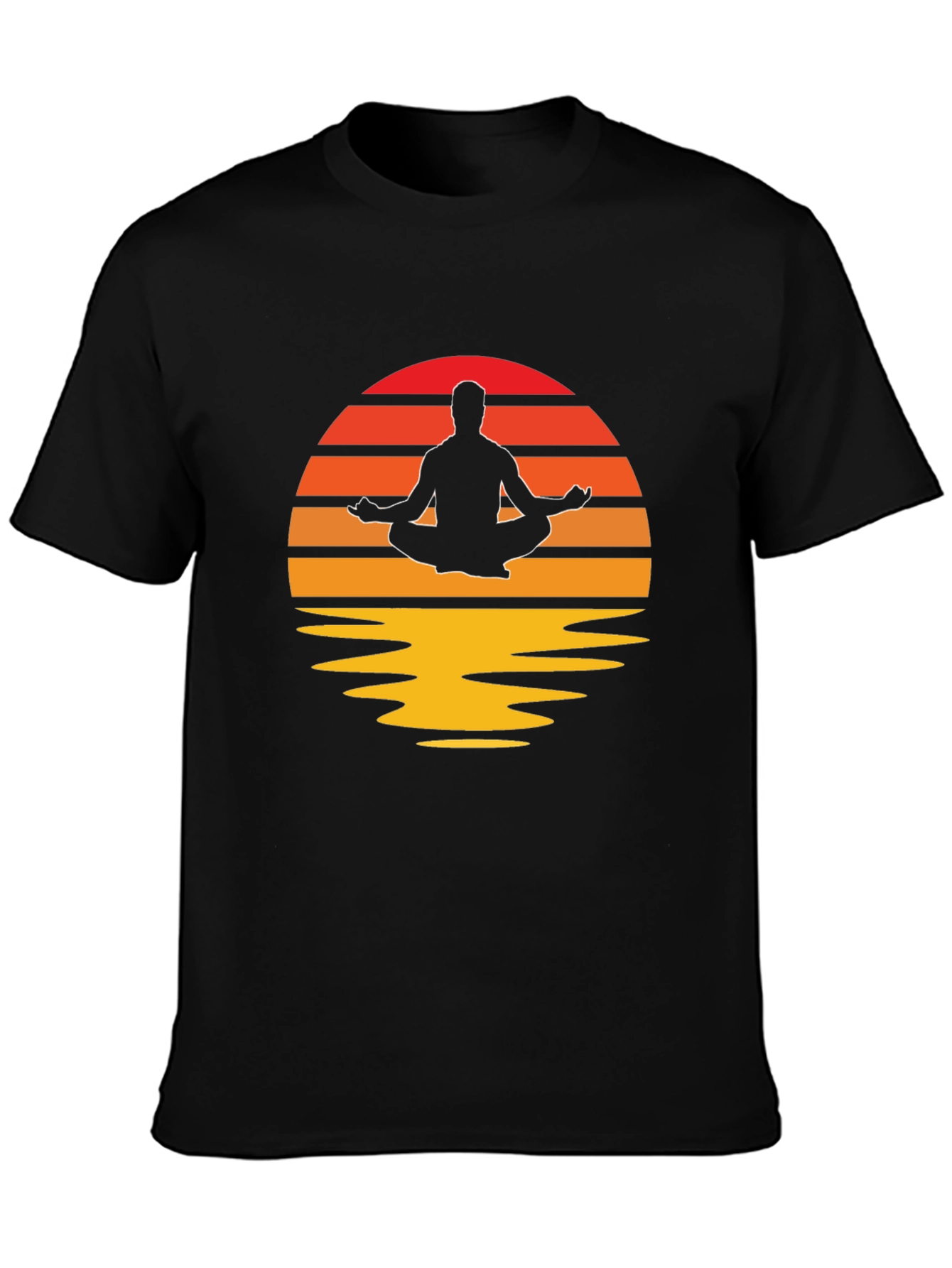 Zen Sunset Meditation T-Shirt - Relaxed Fit