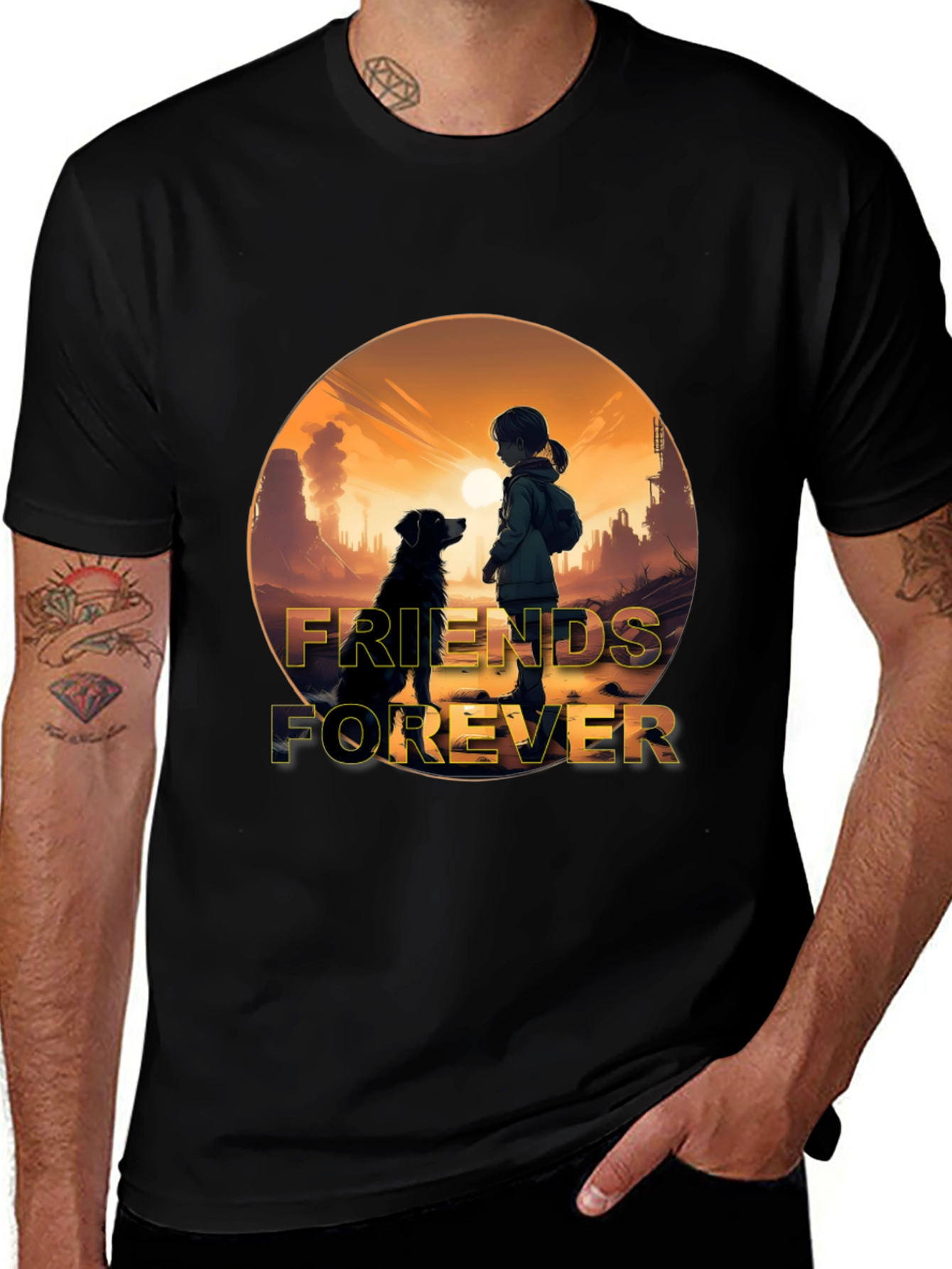Friends Forever Graphic T-Shirt - Black