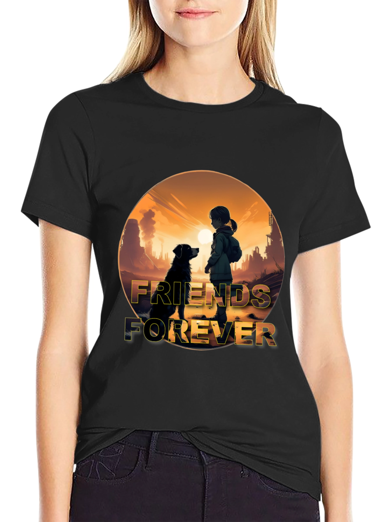 Friends Forever Graphic T-Shirt - Black