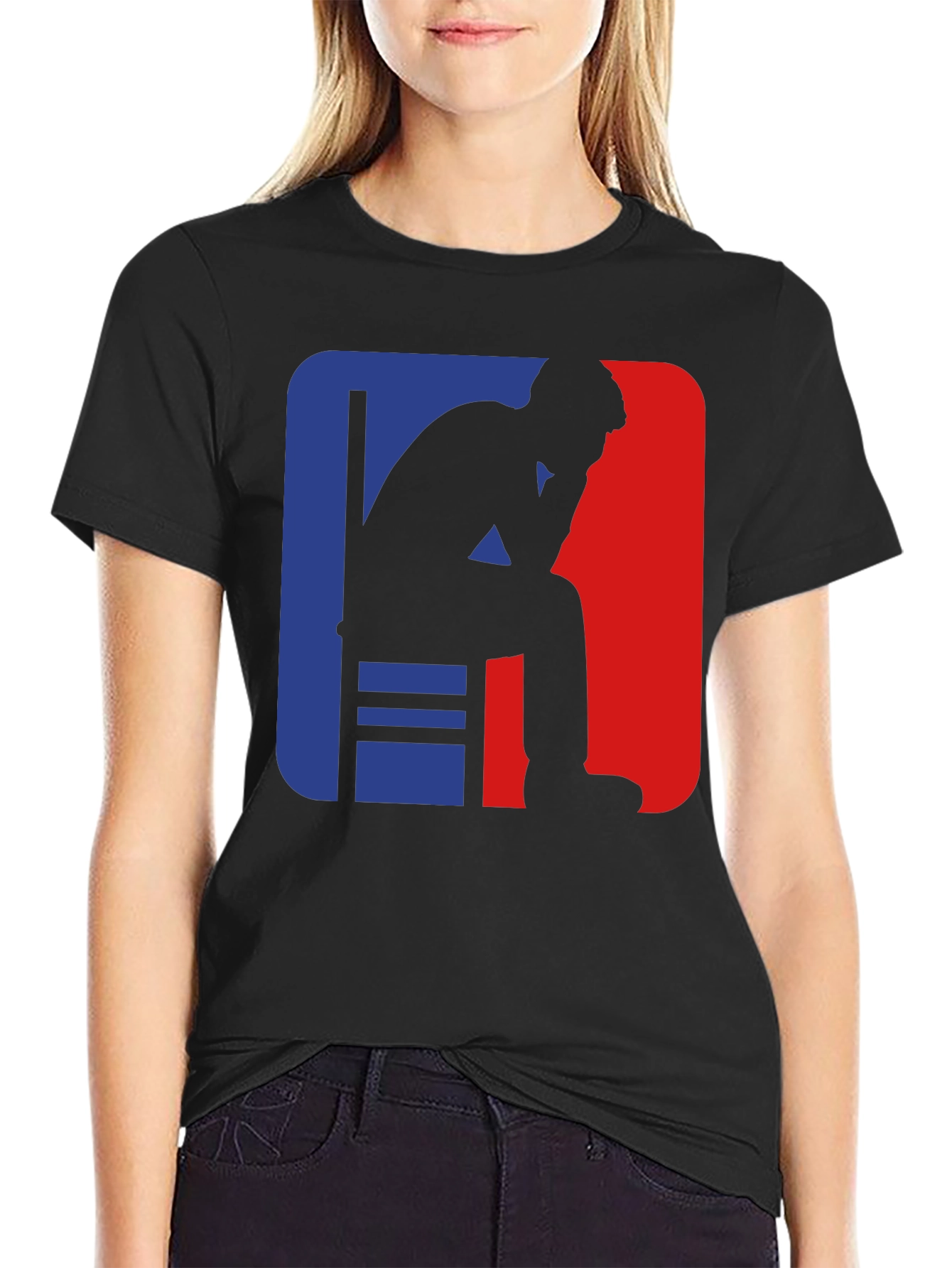 Pensive Man Graphic Tee - Black Cotton T-Shirt