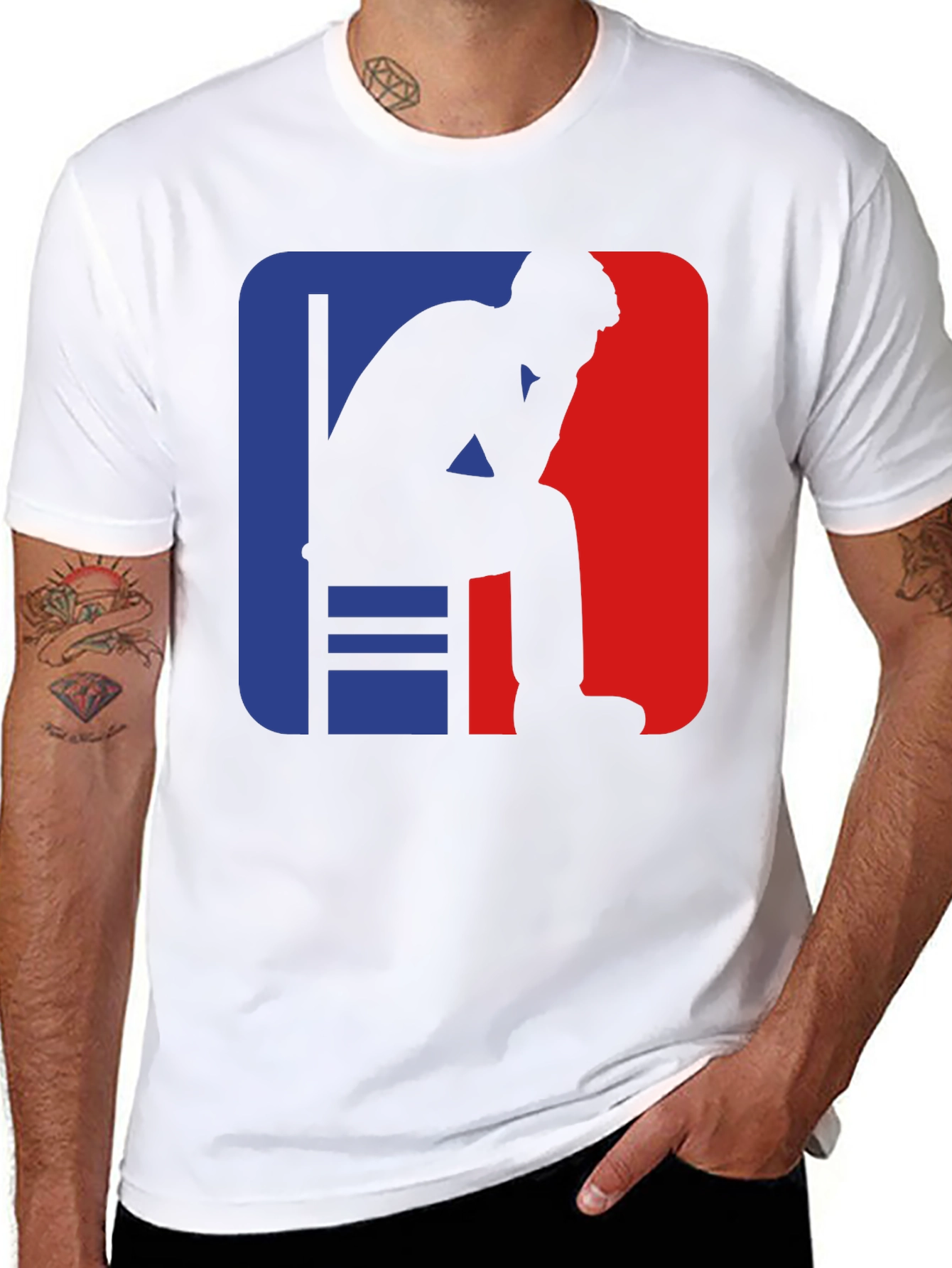 Pensive Man Graphic Tee - Black Cotton T-Shirt