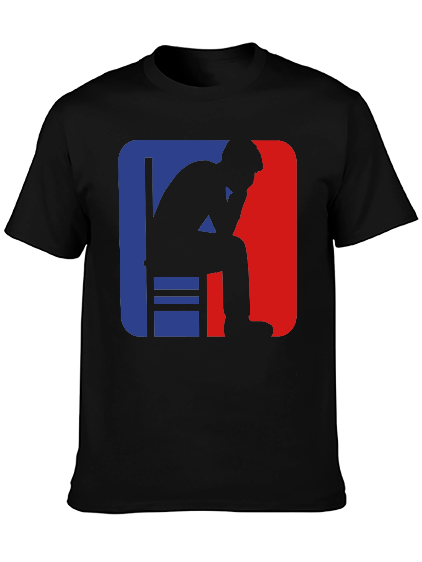 Pensive Man Graphic Tee - Black Cotton T-Shirt