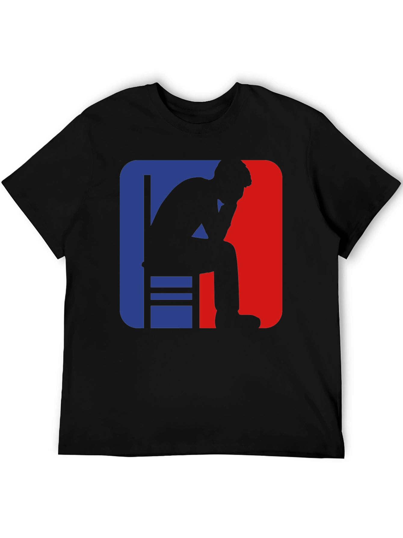 Pensive Man Graphic Tee - Black Cotton T-Shirt