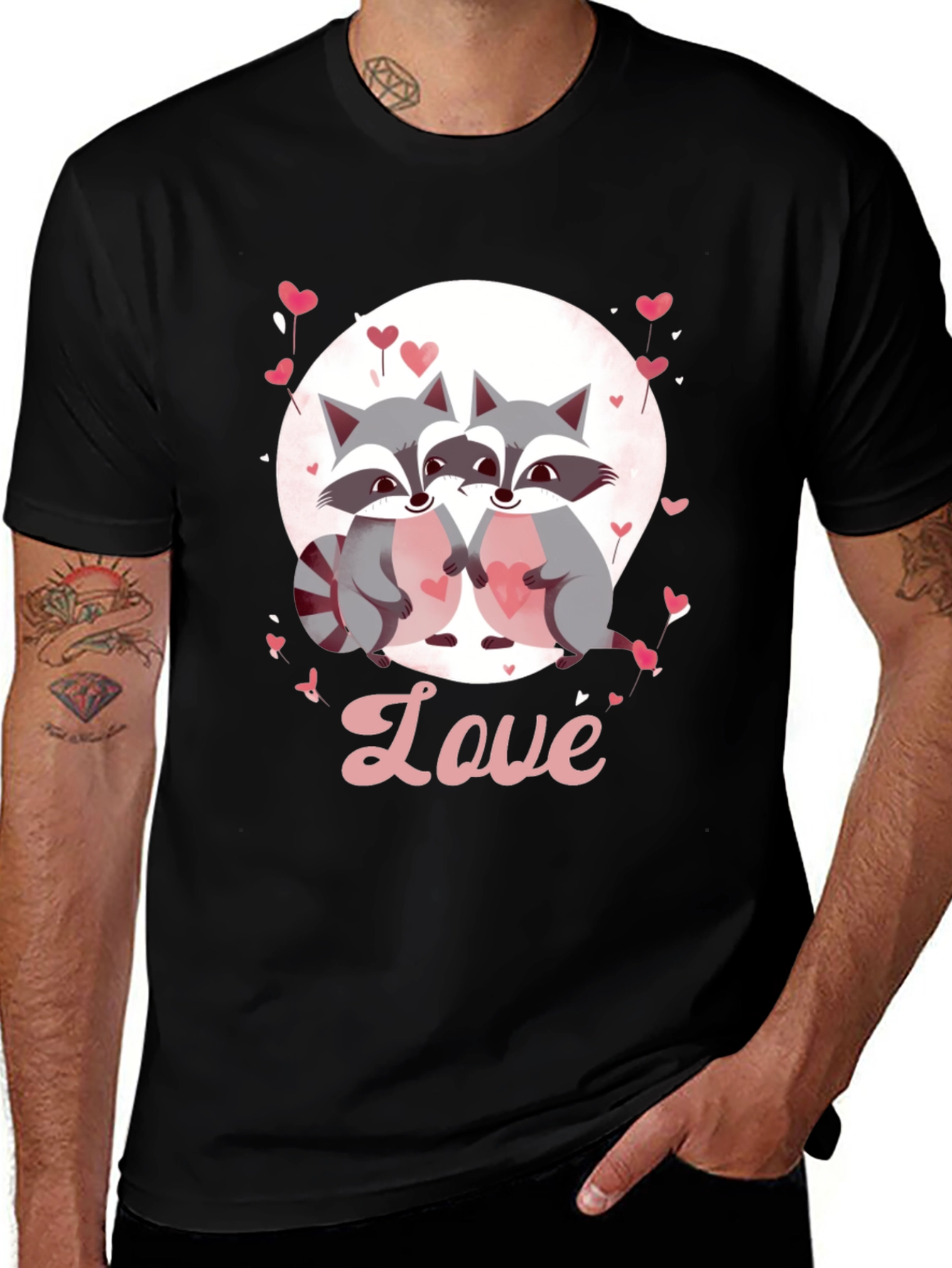Raccoon Love Graphic Tee - Cute Valentines Day Shirt