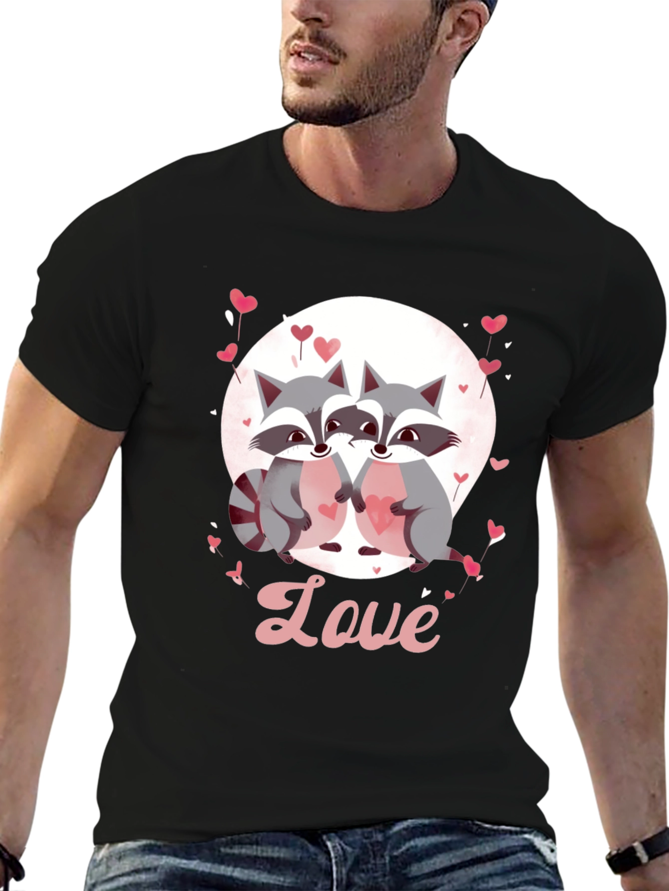 Raccoon Love Graphic Tee - Cute Valentines Day Shirt